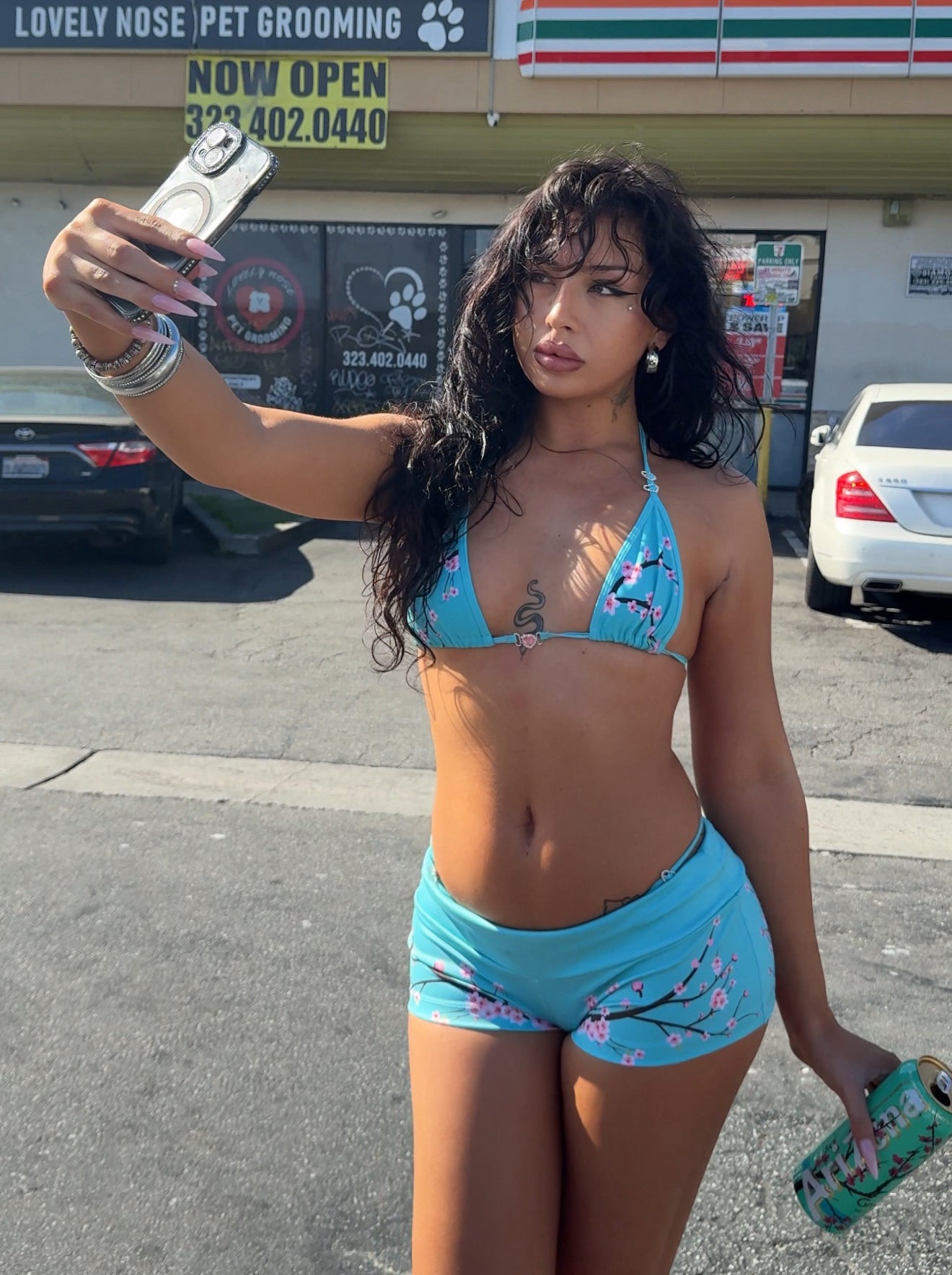 Arizona iced tea cherry blossom shorts set