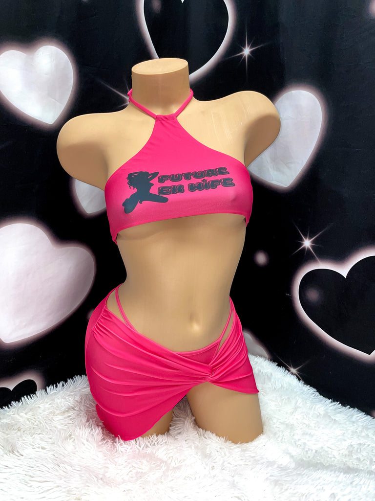 Future Ex Wife skirt set - Bikinis, Monokinis, skirt sets, and apparel inspired by strippers - Bubblegum The Brand