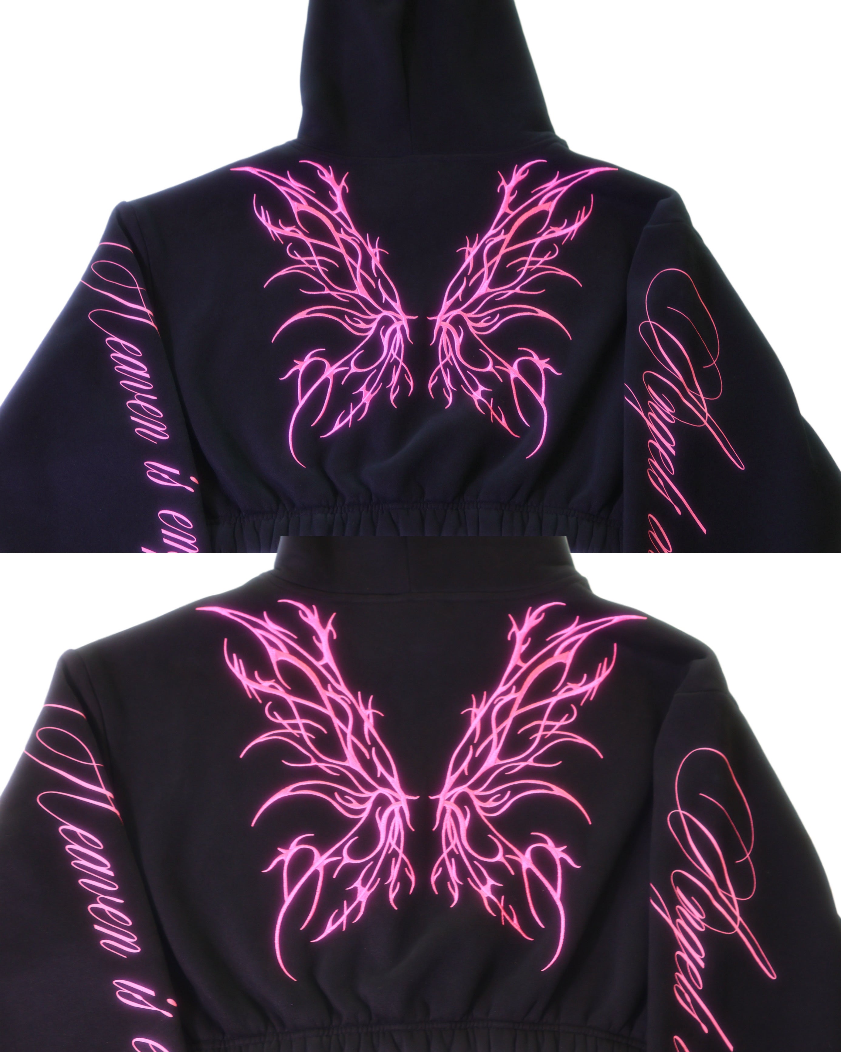 Angels are here crop hoodie