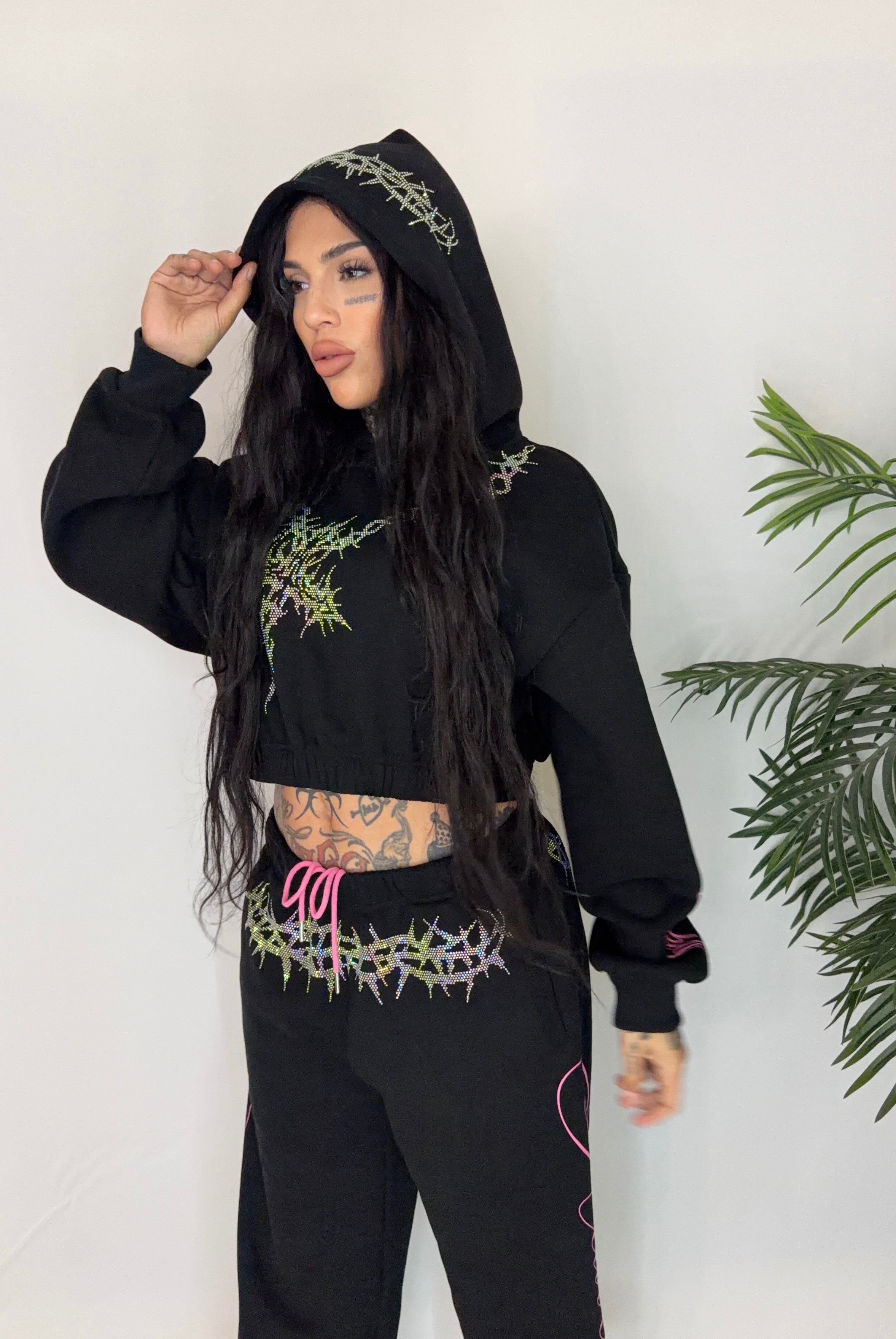 Angels are here crop hoodie