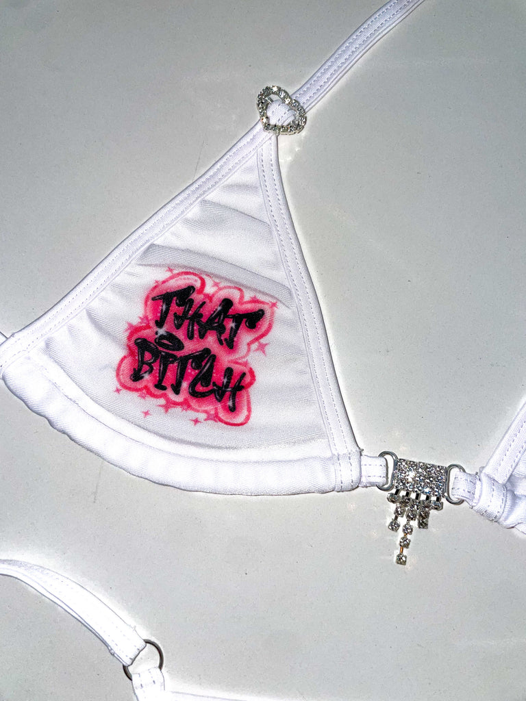 That bxtch sparkle hearts microkini - Bikinis, Monokinis, skirt sets, and apparel inspired by strippers - Bubblegum The Brand