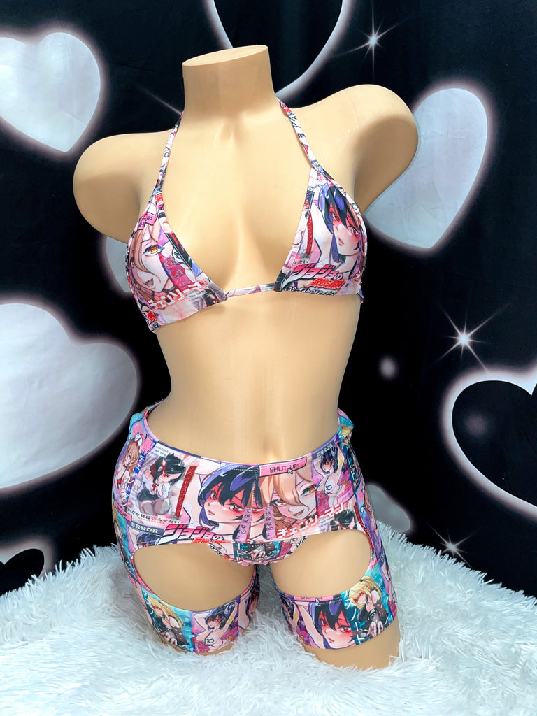 Choose your character chaps bikini - Bikinis, Monokinis, skirt sets, and apparel inspired by strippers - Bubblegum The Brand