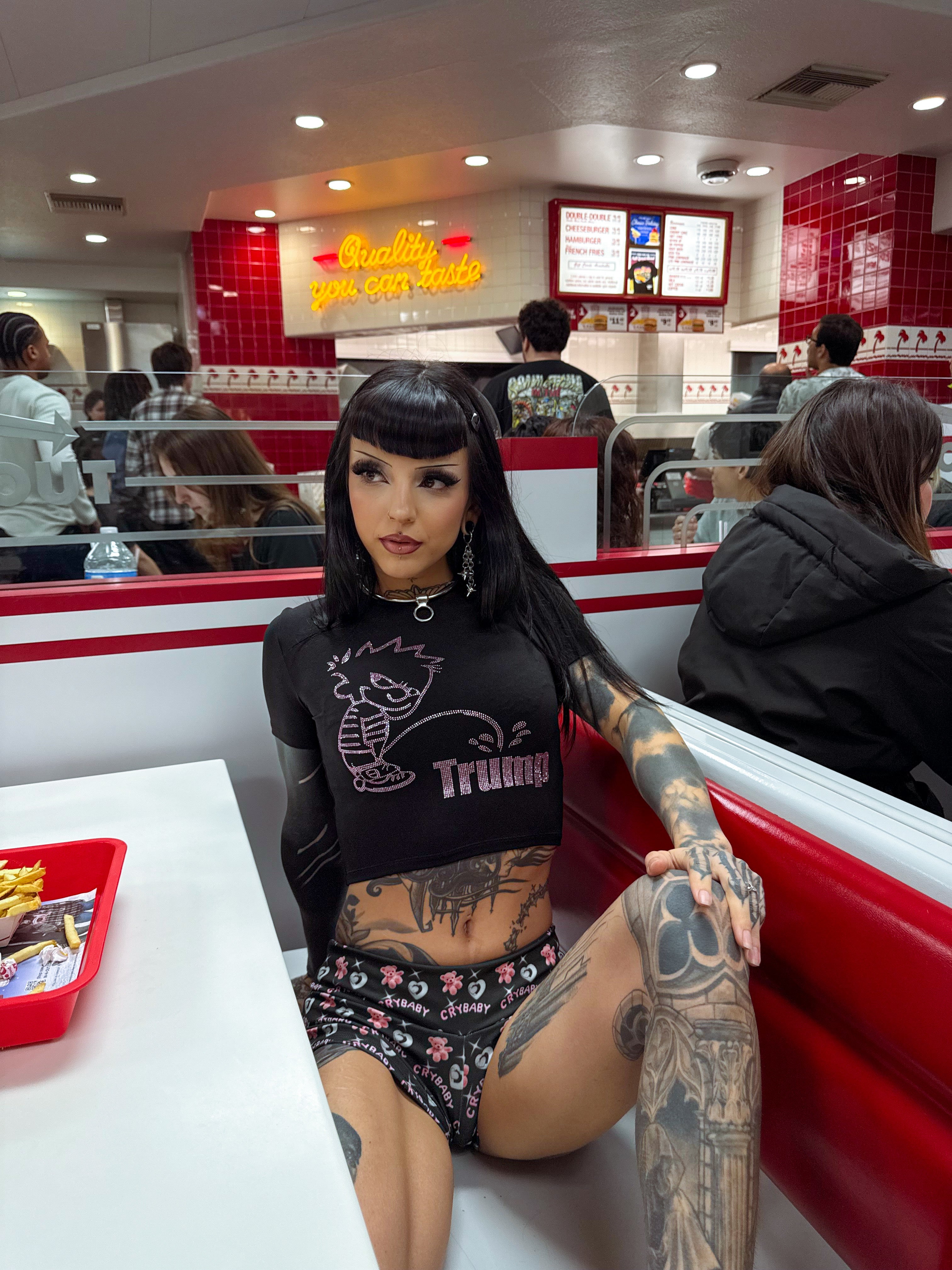 Trump rhinestone crop top