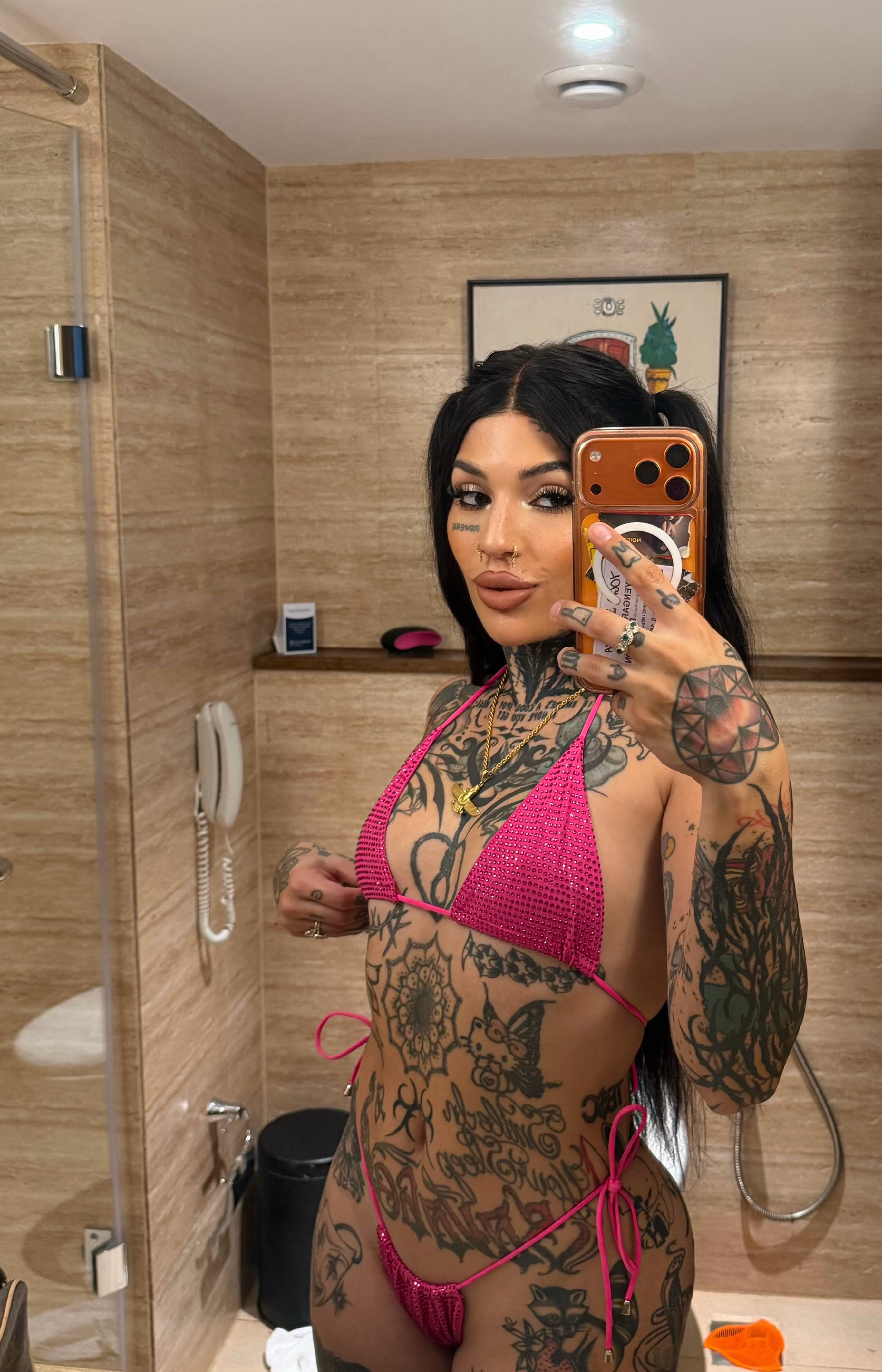 Hot pink razzle dazzle rhinestone bikini