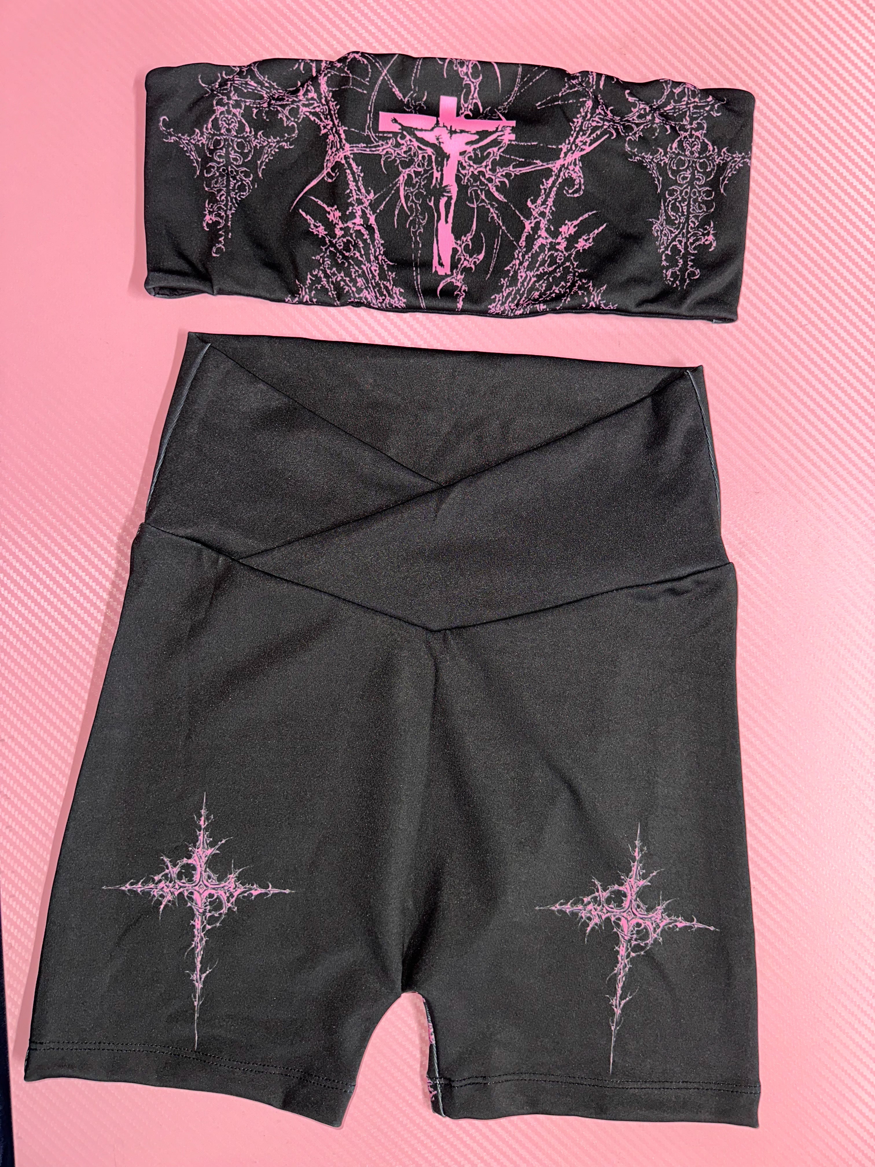 Triple six activewear shorts set