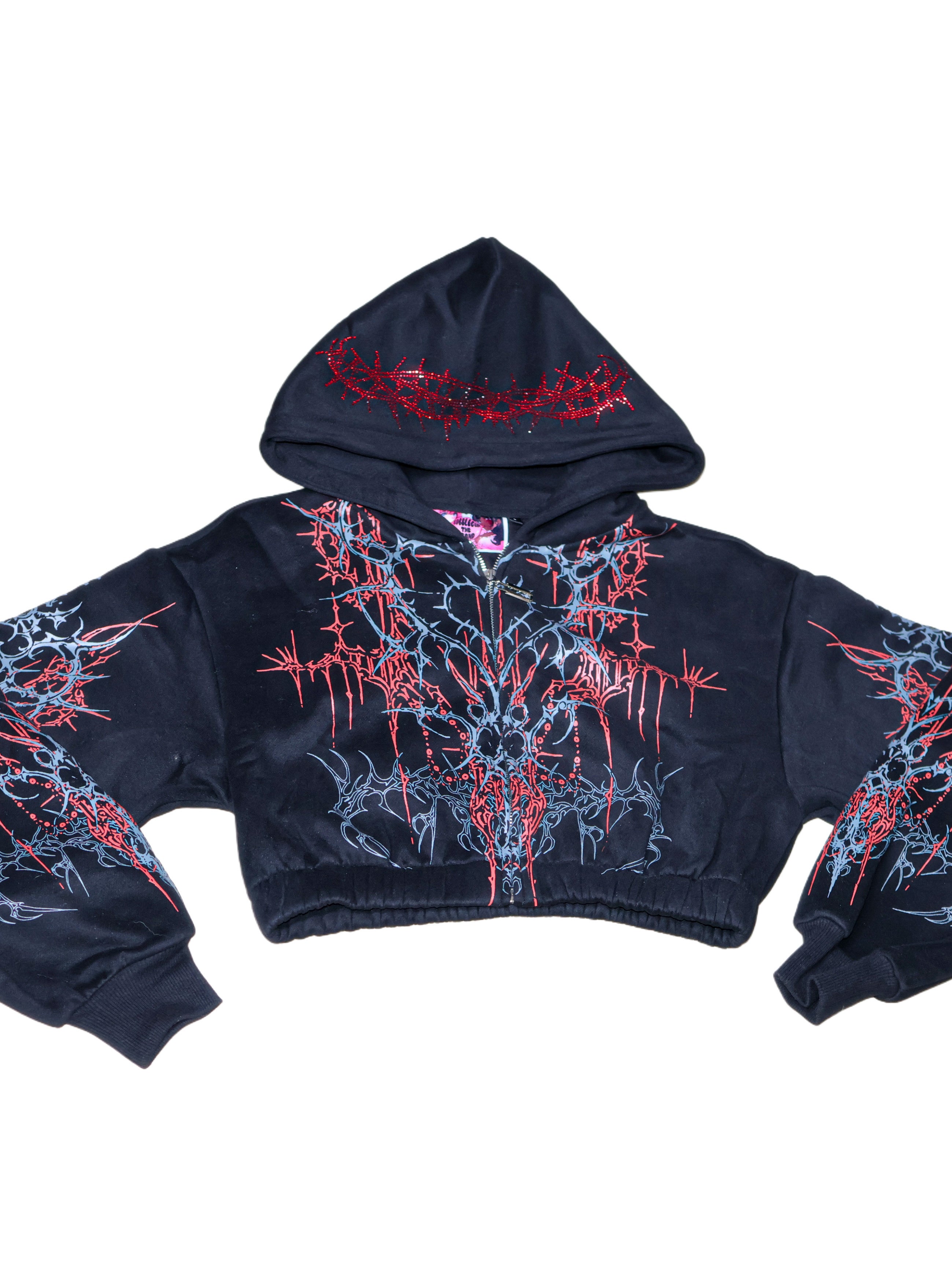 Dark sigilism crop hoodie