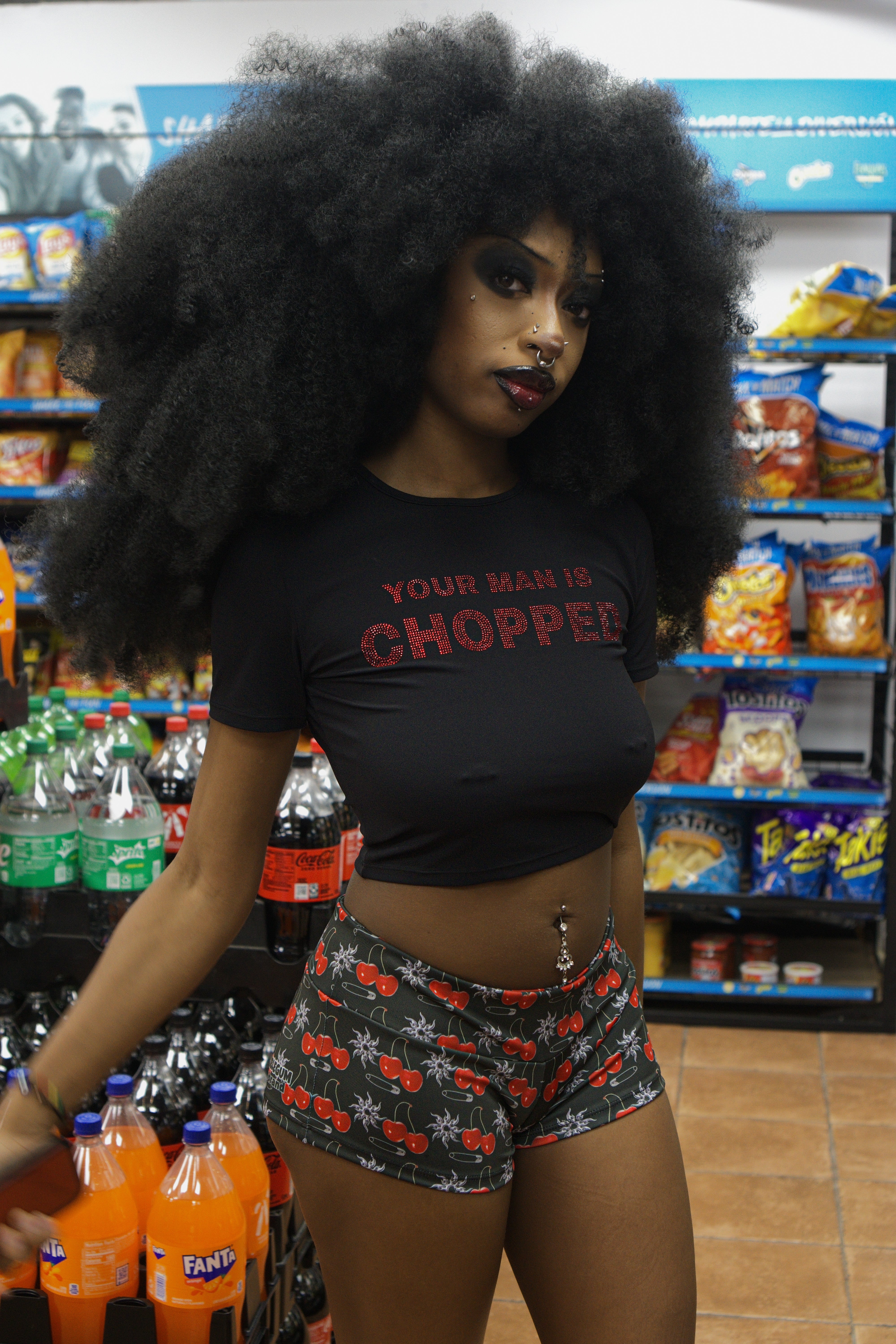 Cherry tribal micro shorts hotpants streetwear
