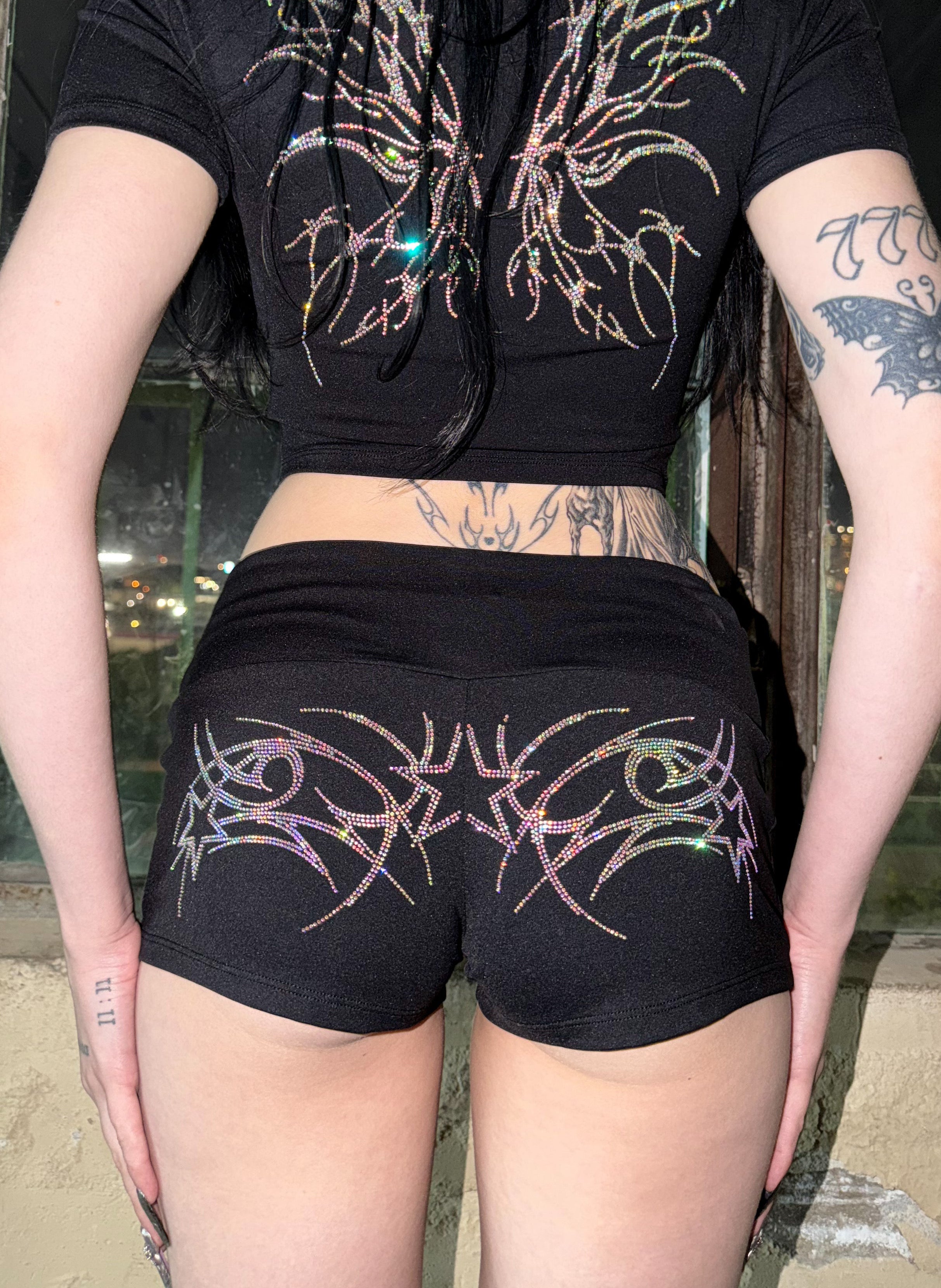 Star fxcker rhinestone micro shorts