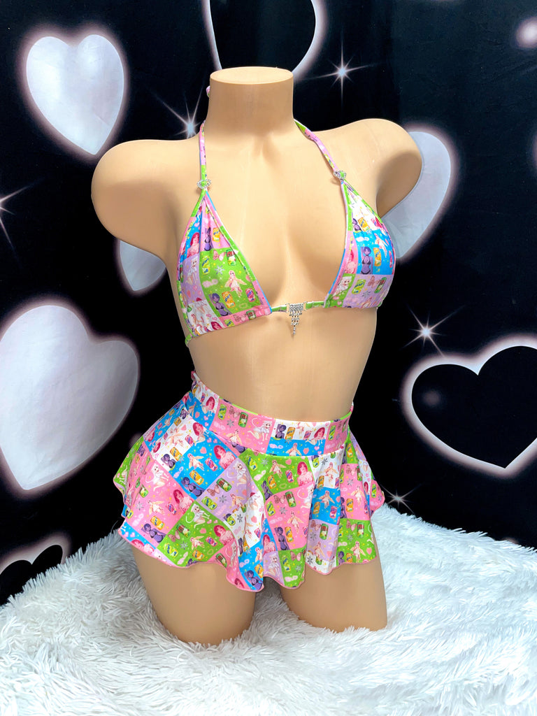 Sodapop sparkle skirt set - Bikinis, Monokinis, skirt sets, and apparel inspired by strippers - Bubblegum The Brand