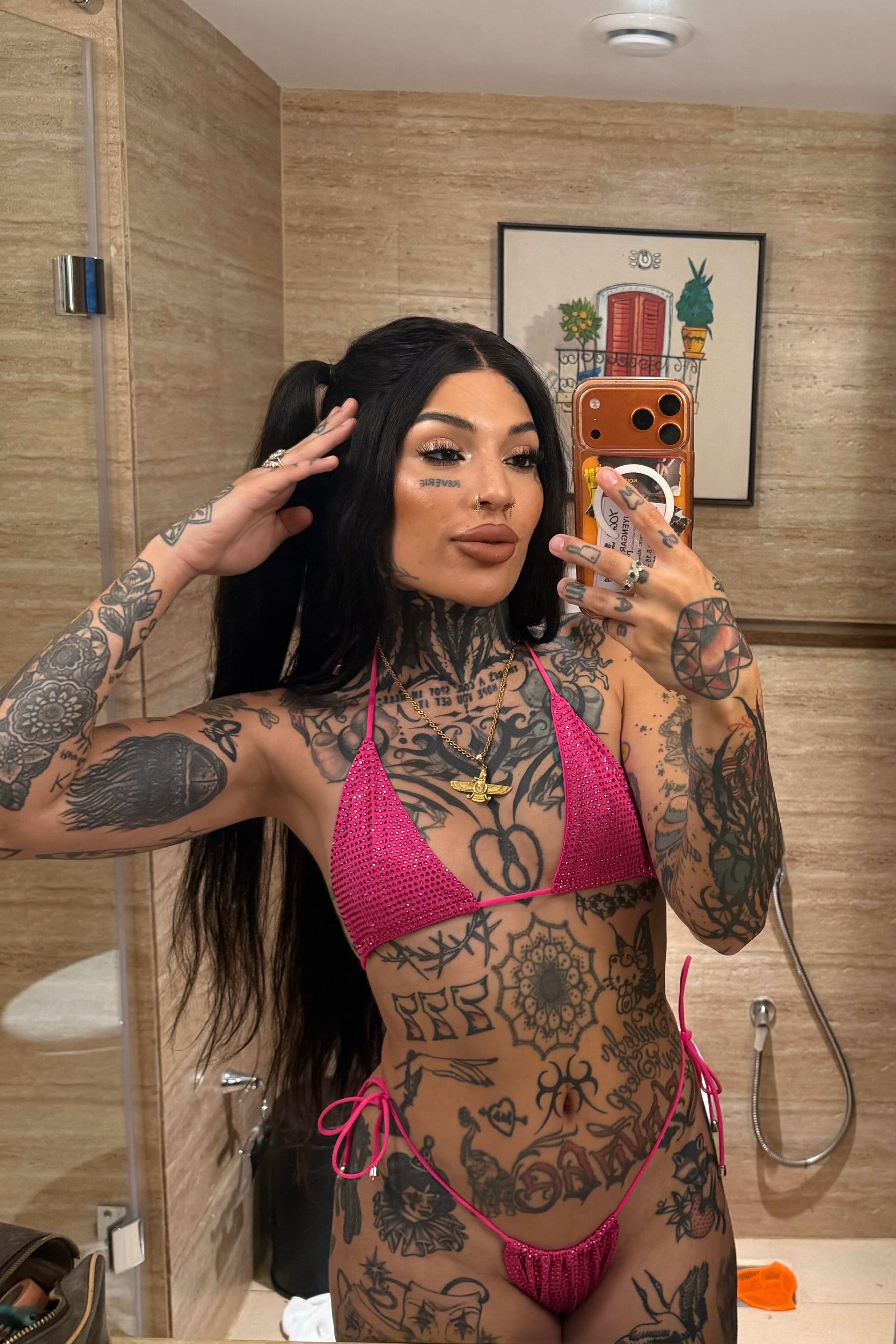 Hot pink razzle dazzle rhinestone bikini