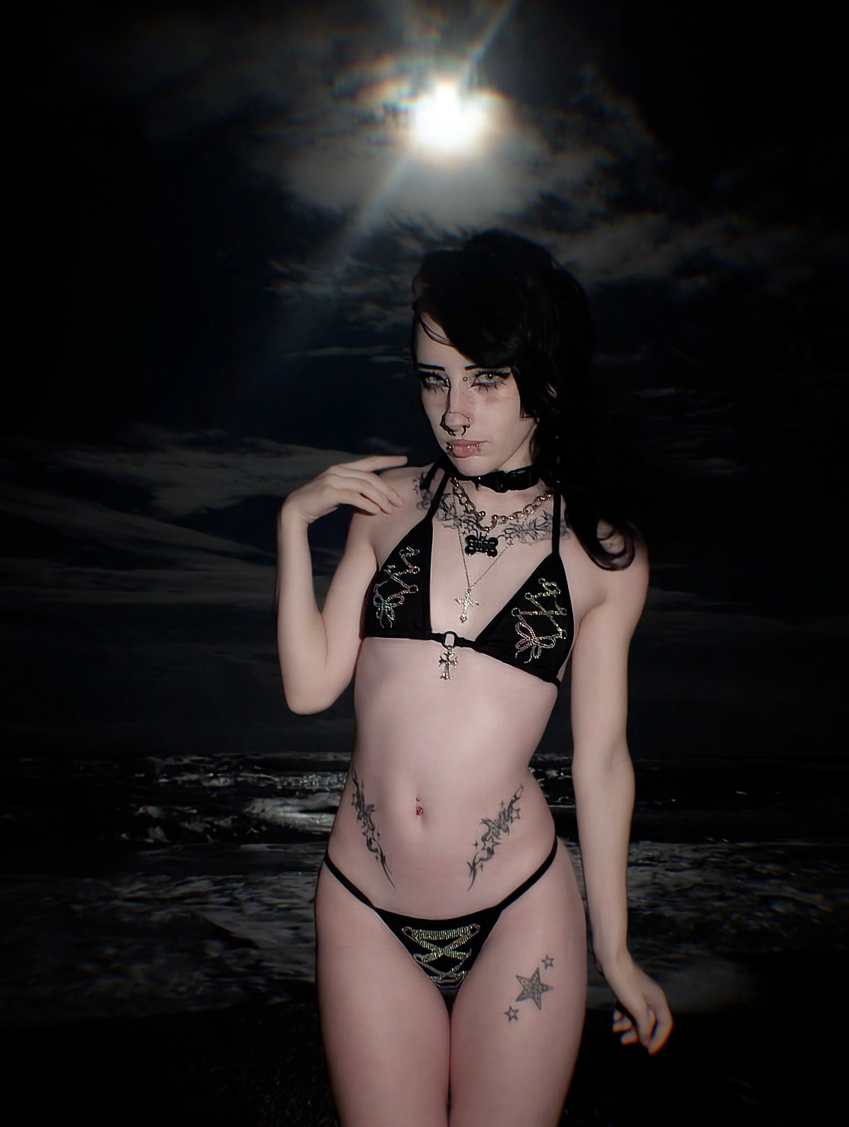 Rhinestone corset bikini