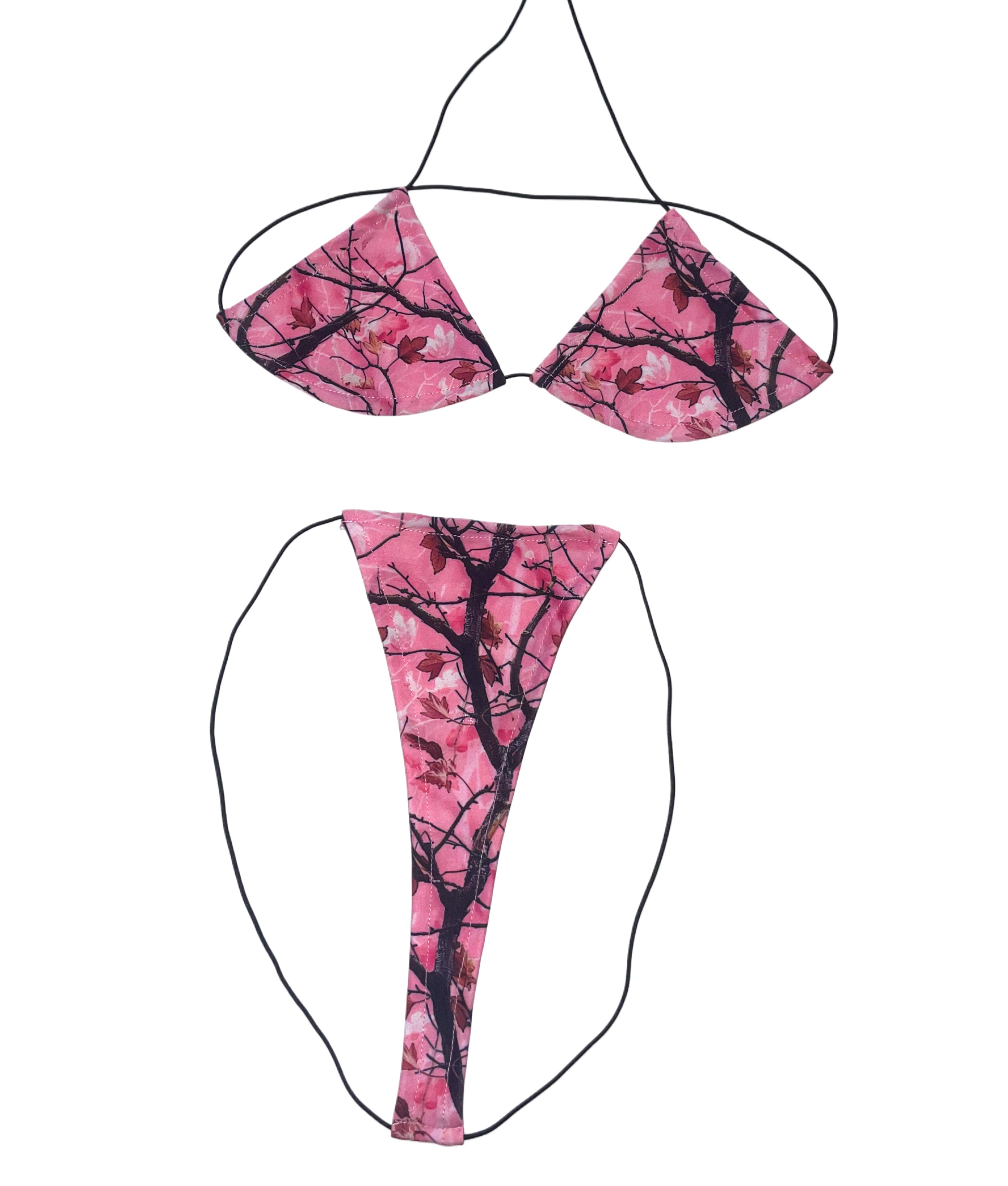 Pink tree camo microkini