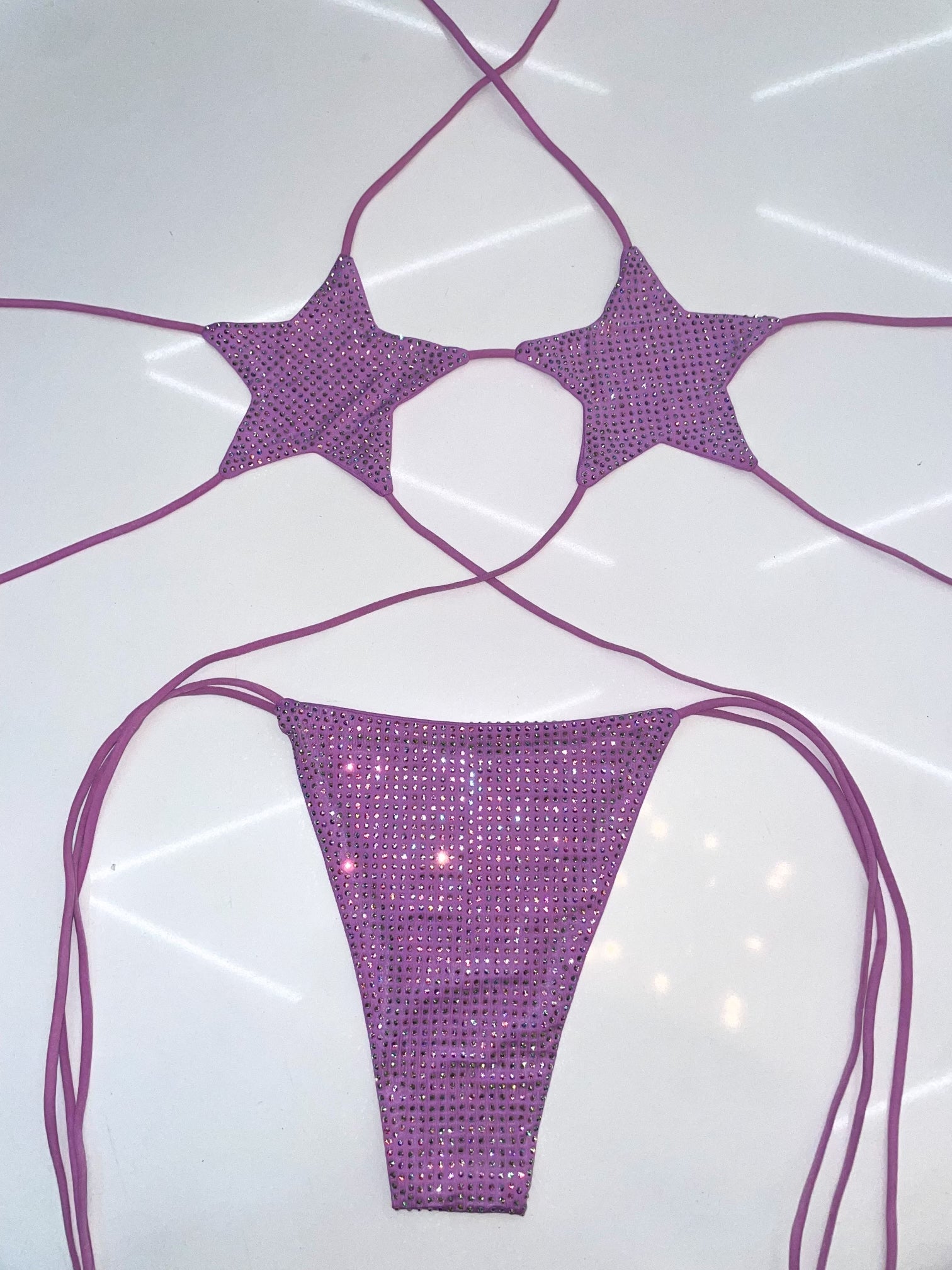 Iced out lavender star bikini