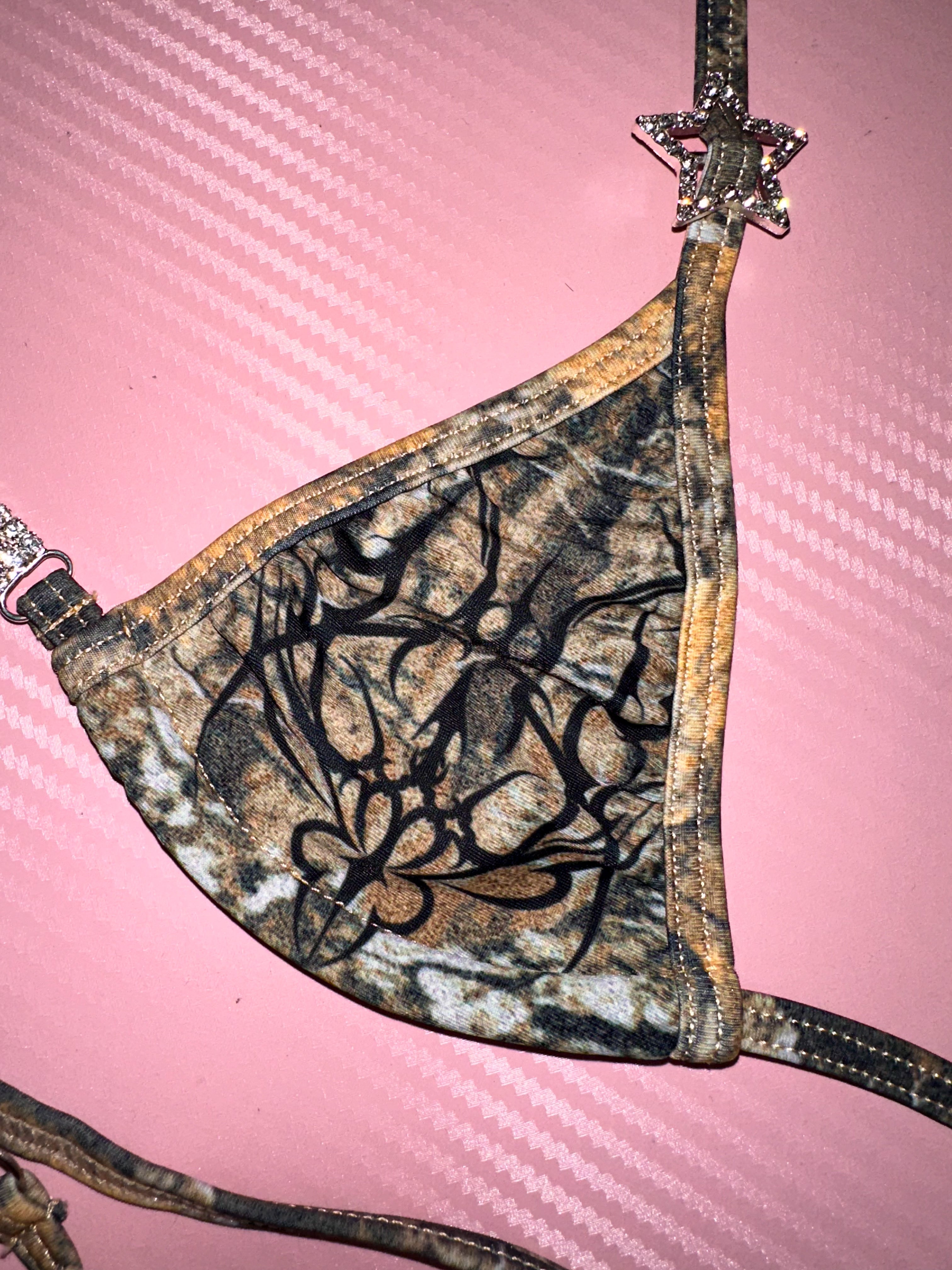 tree camo tribal sparkle microkini