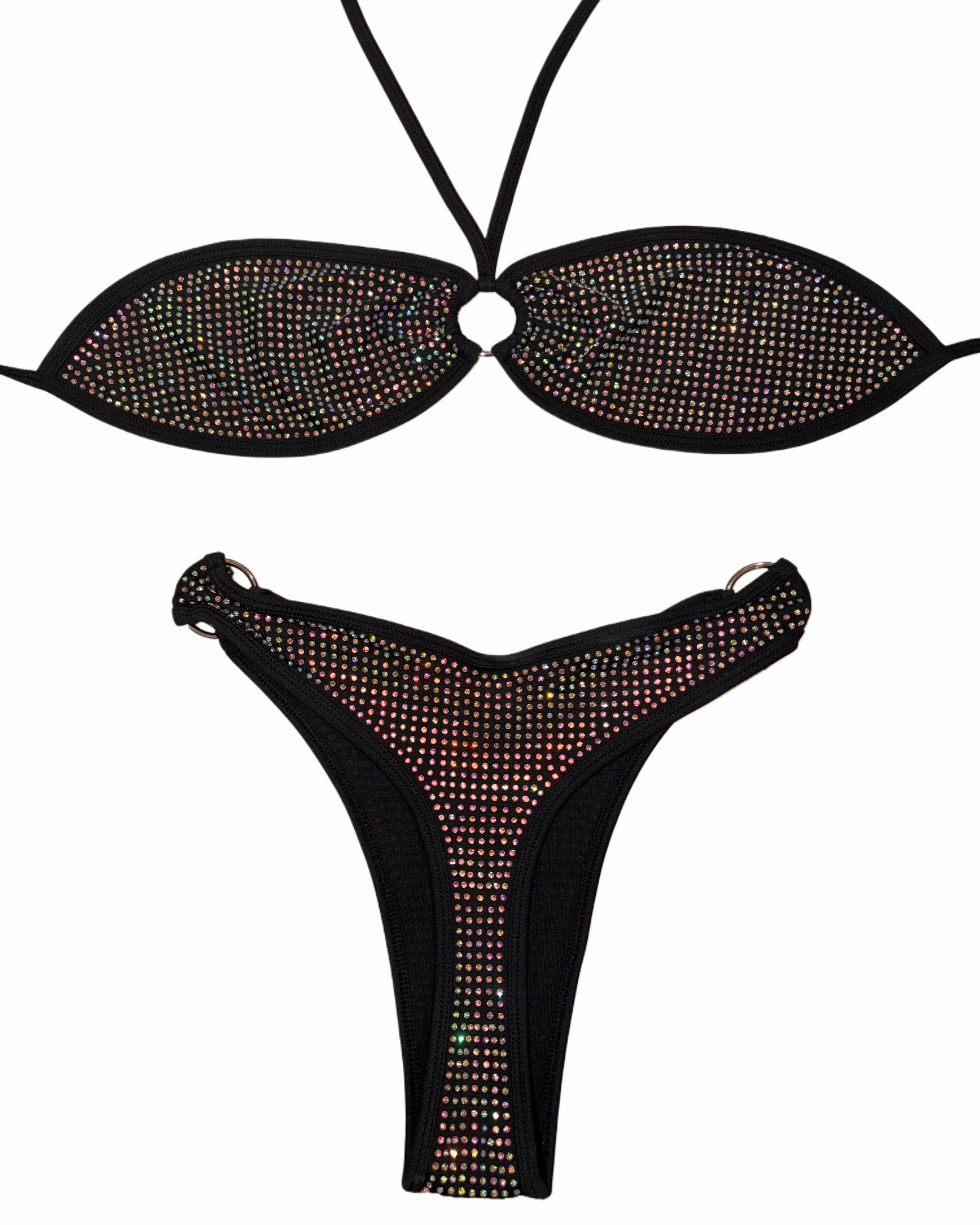 Bollywood rhinestone iced out bikini