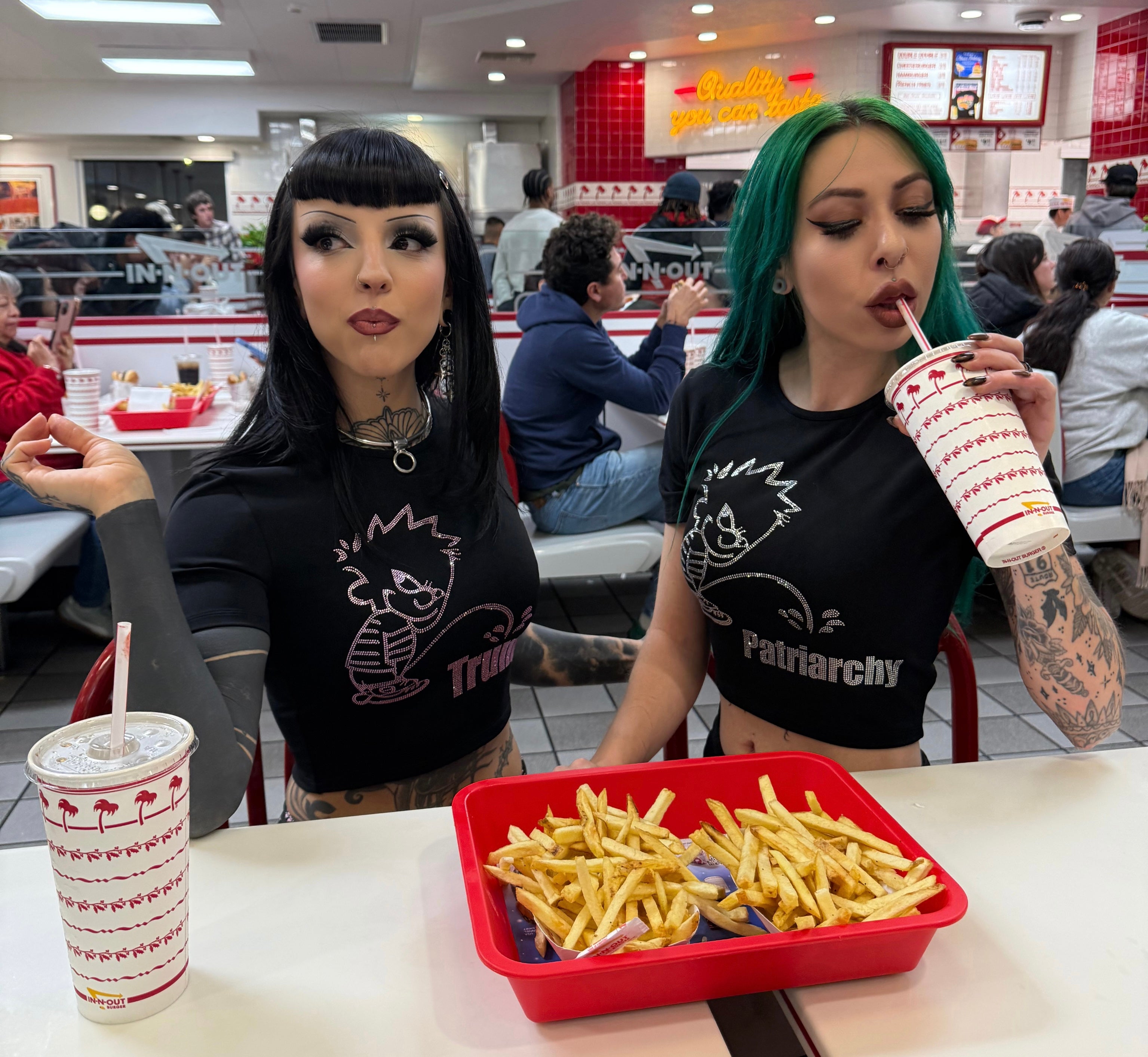 Patriarchy rhinestone crop top