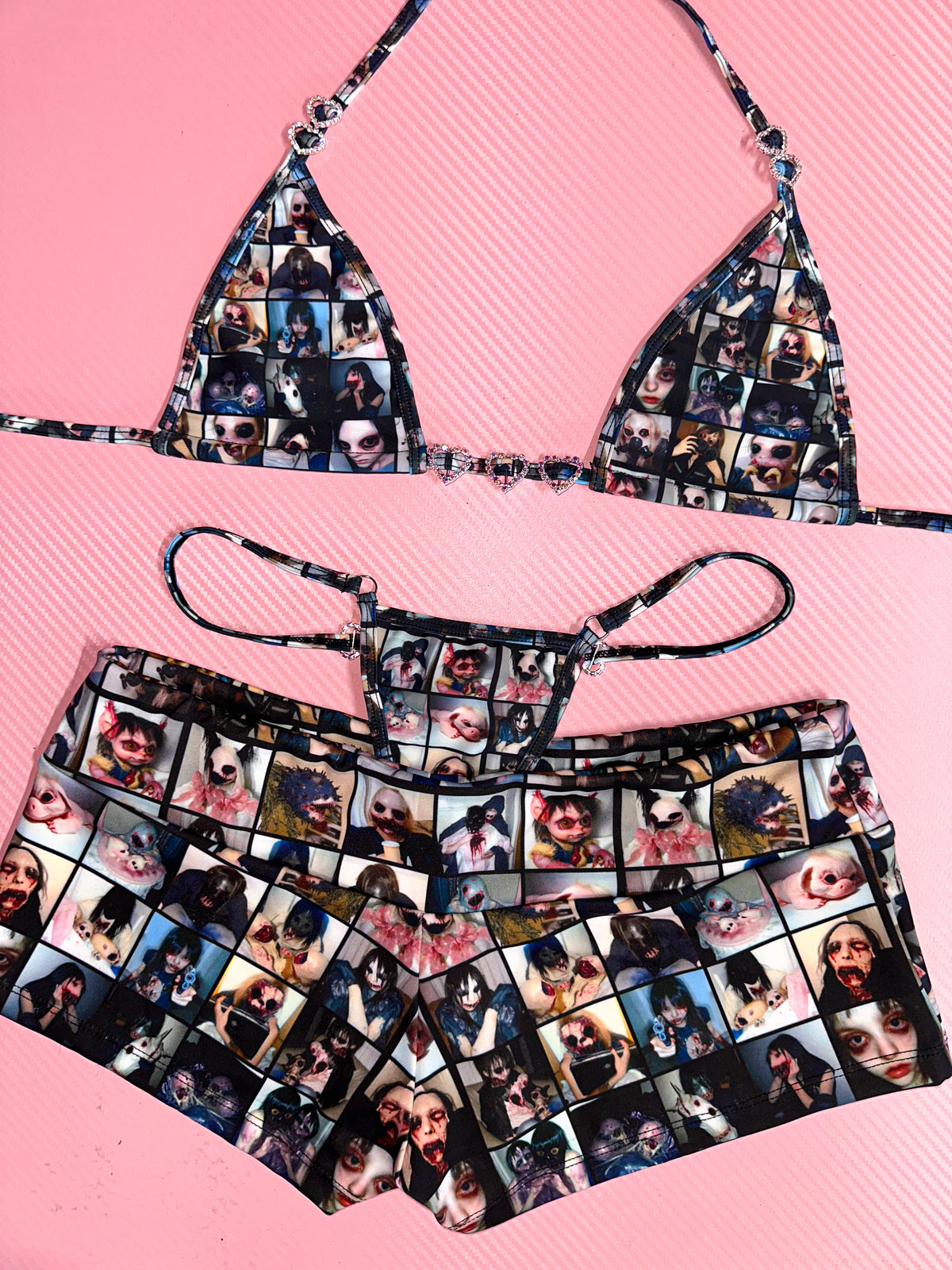 Brain rot bikini low rise short set