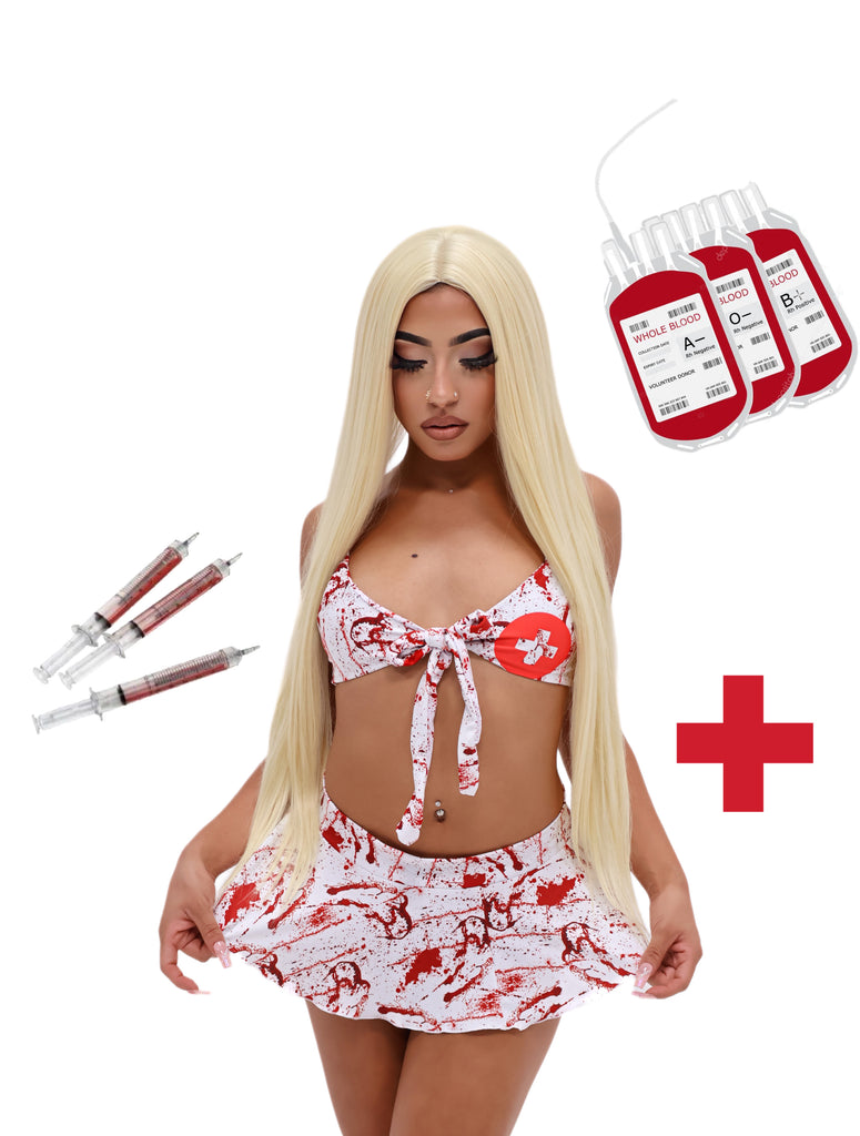 Bloody nurse skirt set Halloween costume