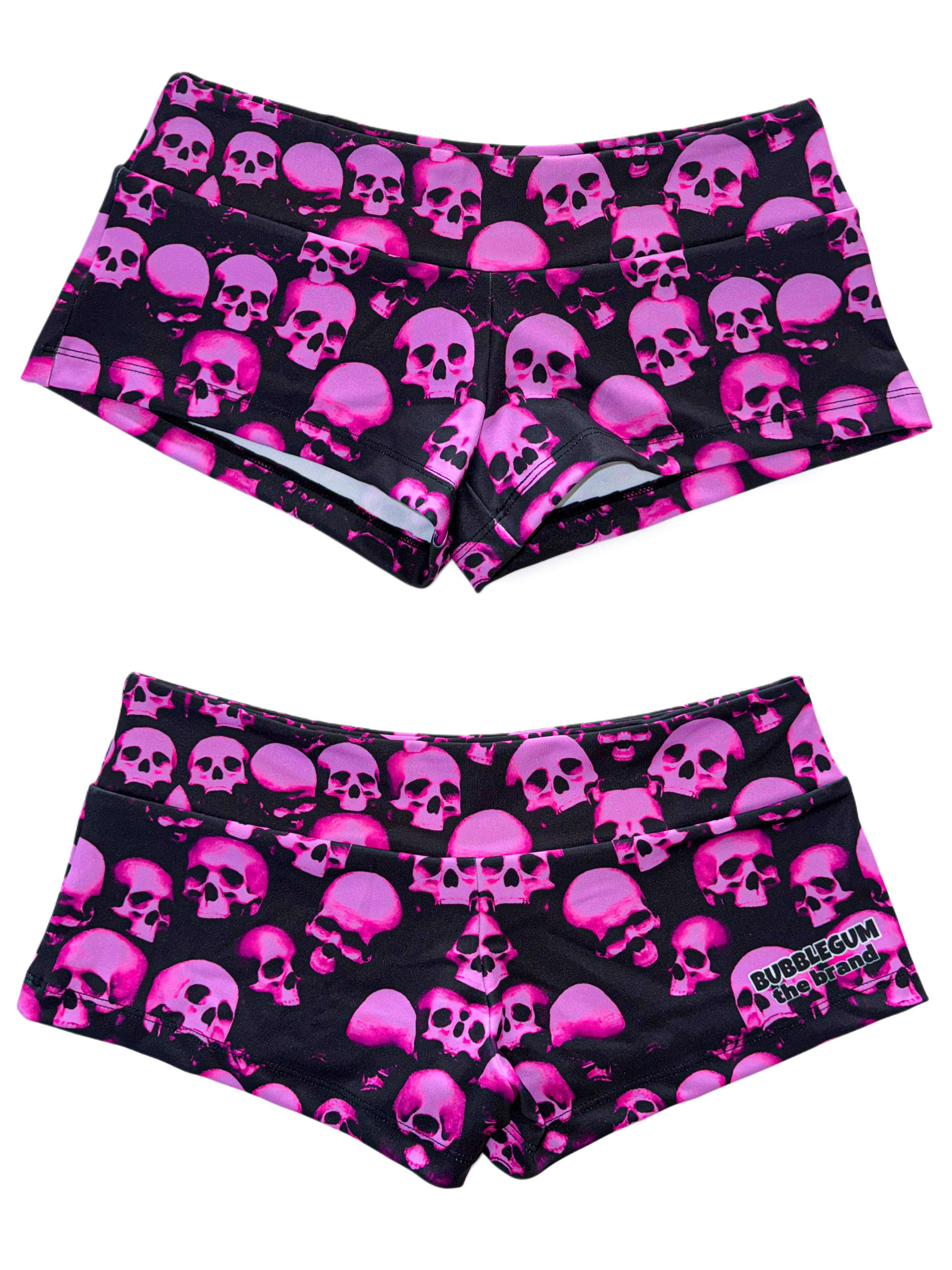 Slime pink skulls micro shorts hotpants streetwear