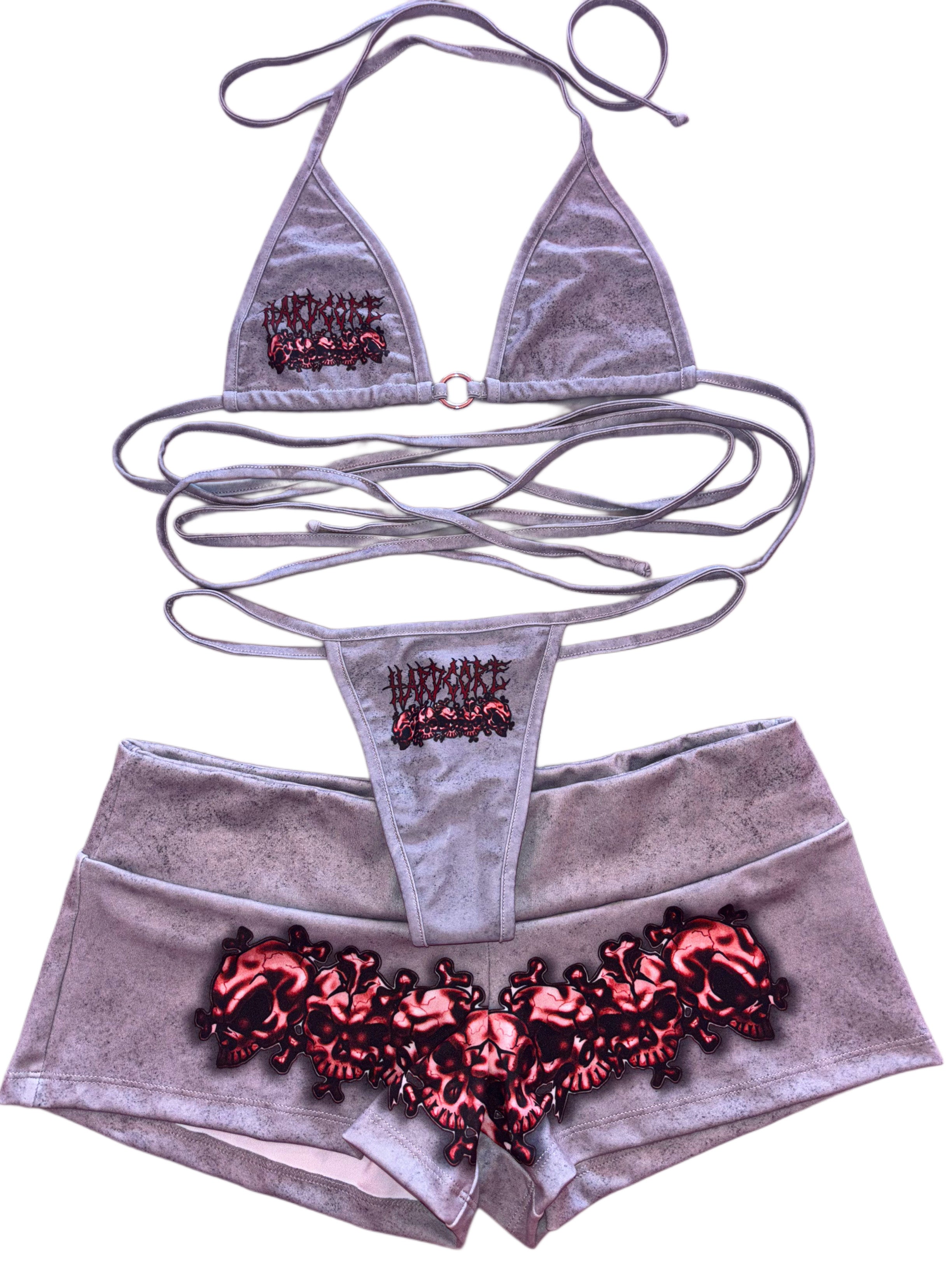 Hardcore bikini low rise shorts set