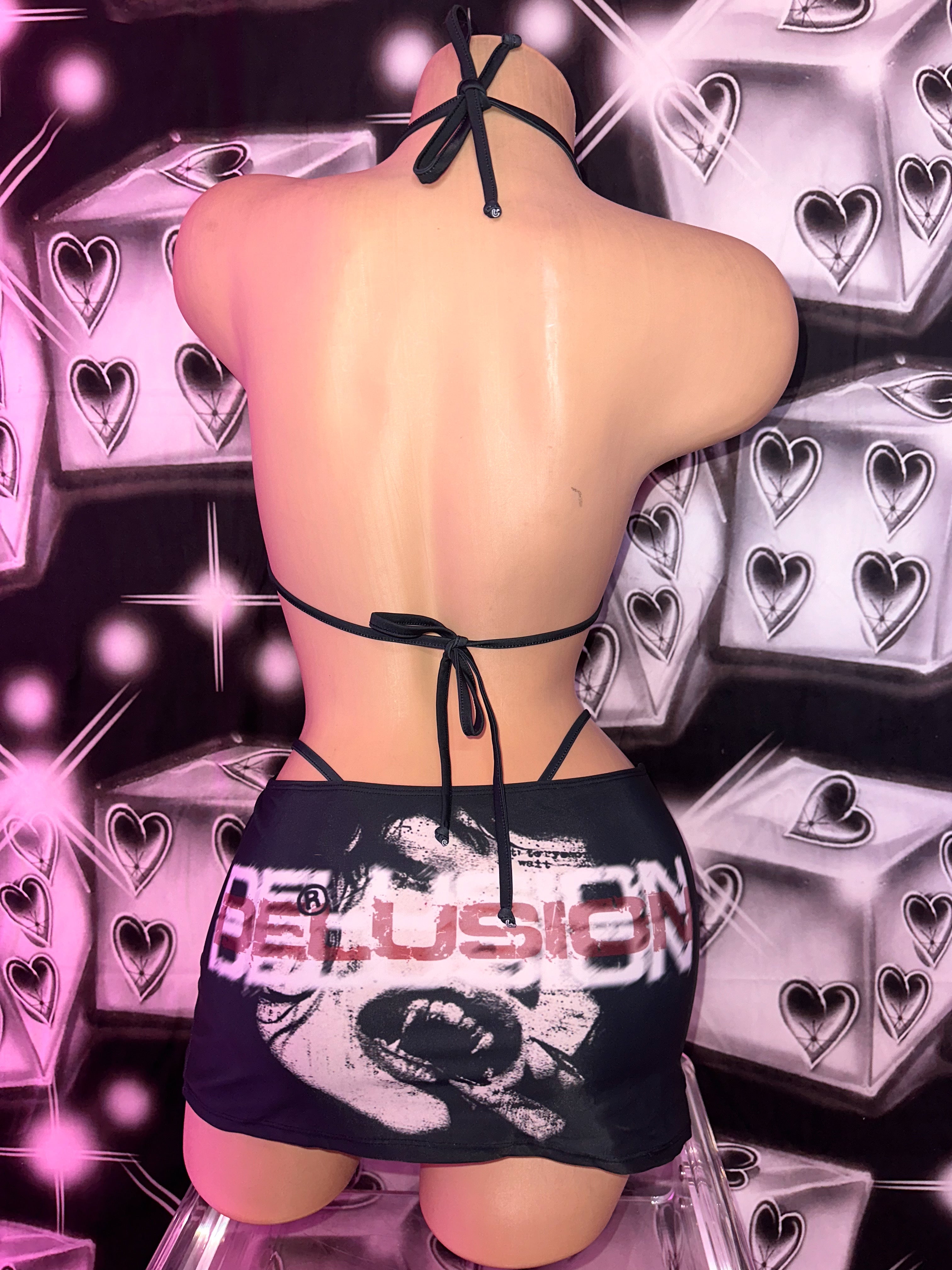 Delusion cyber sigilism miniskirt bikini set