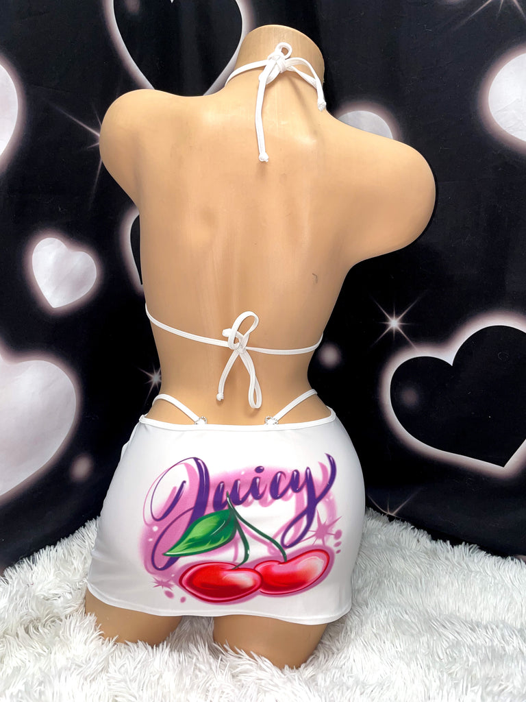 Juicy sparkle miniskirt bikini set