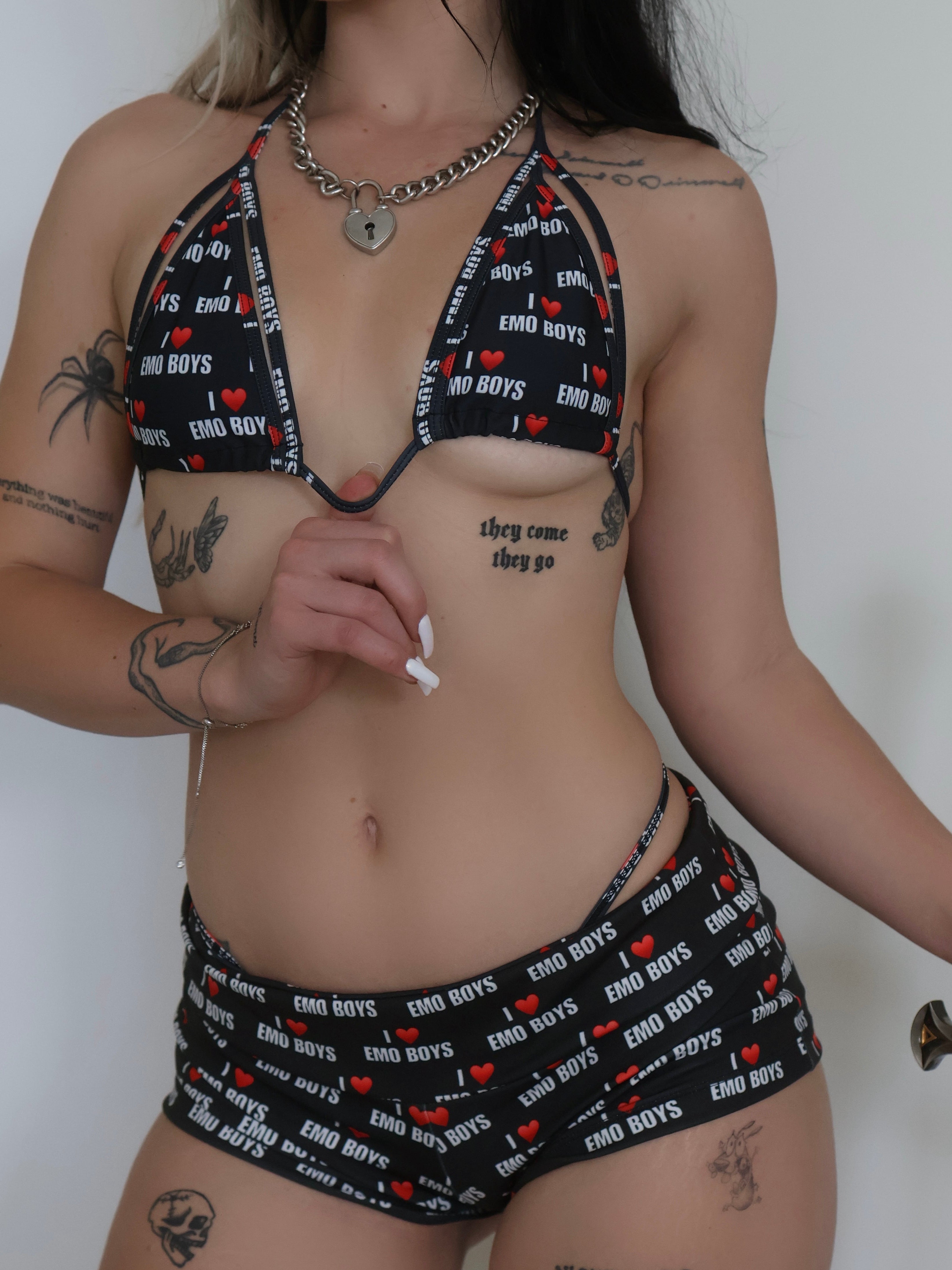 I love emo boys bikini shorts set