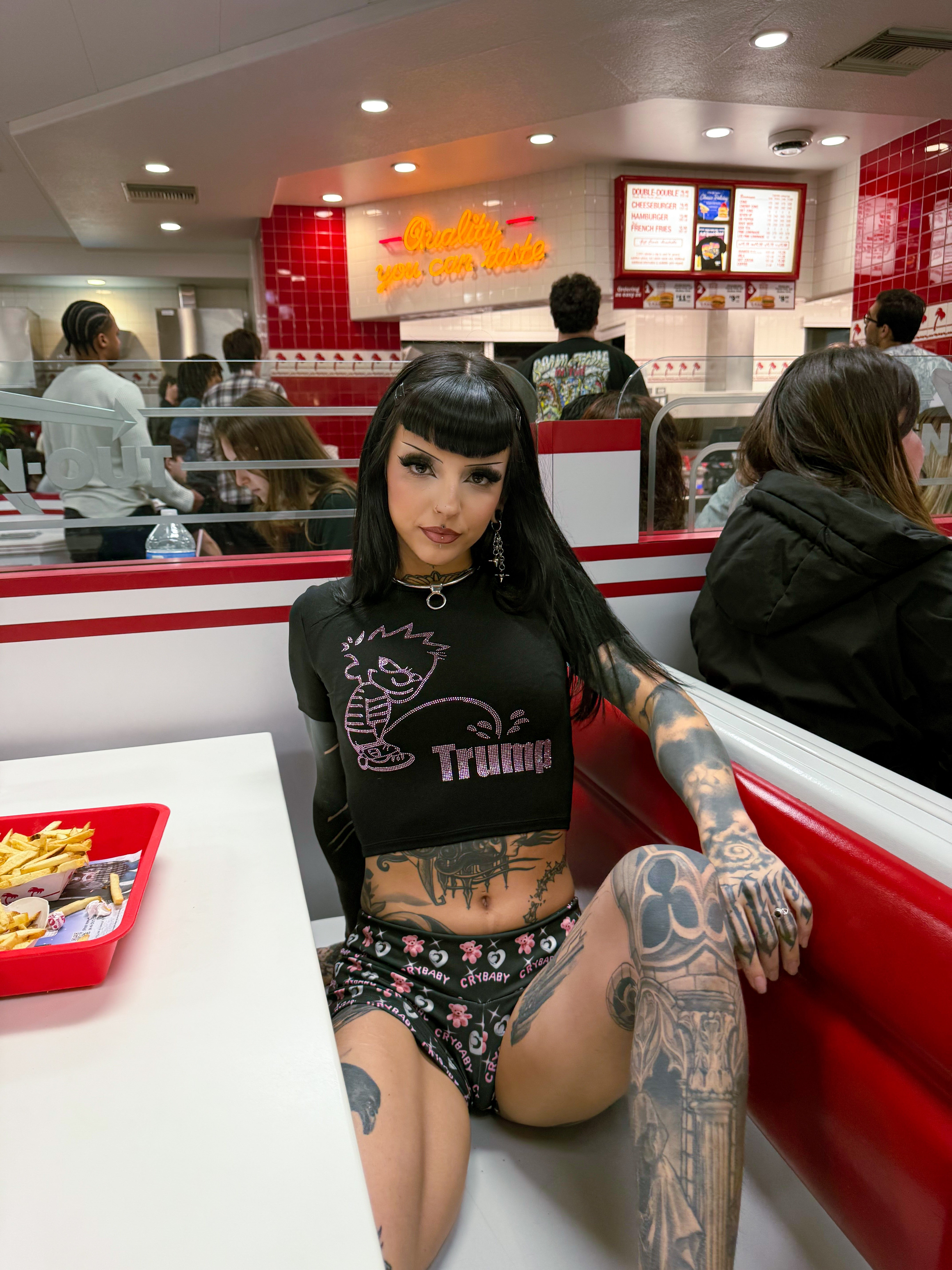 Trump rhinestone crop top