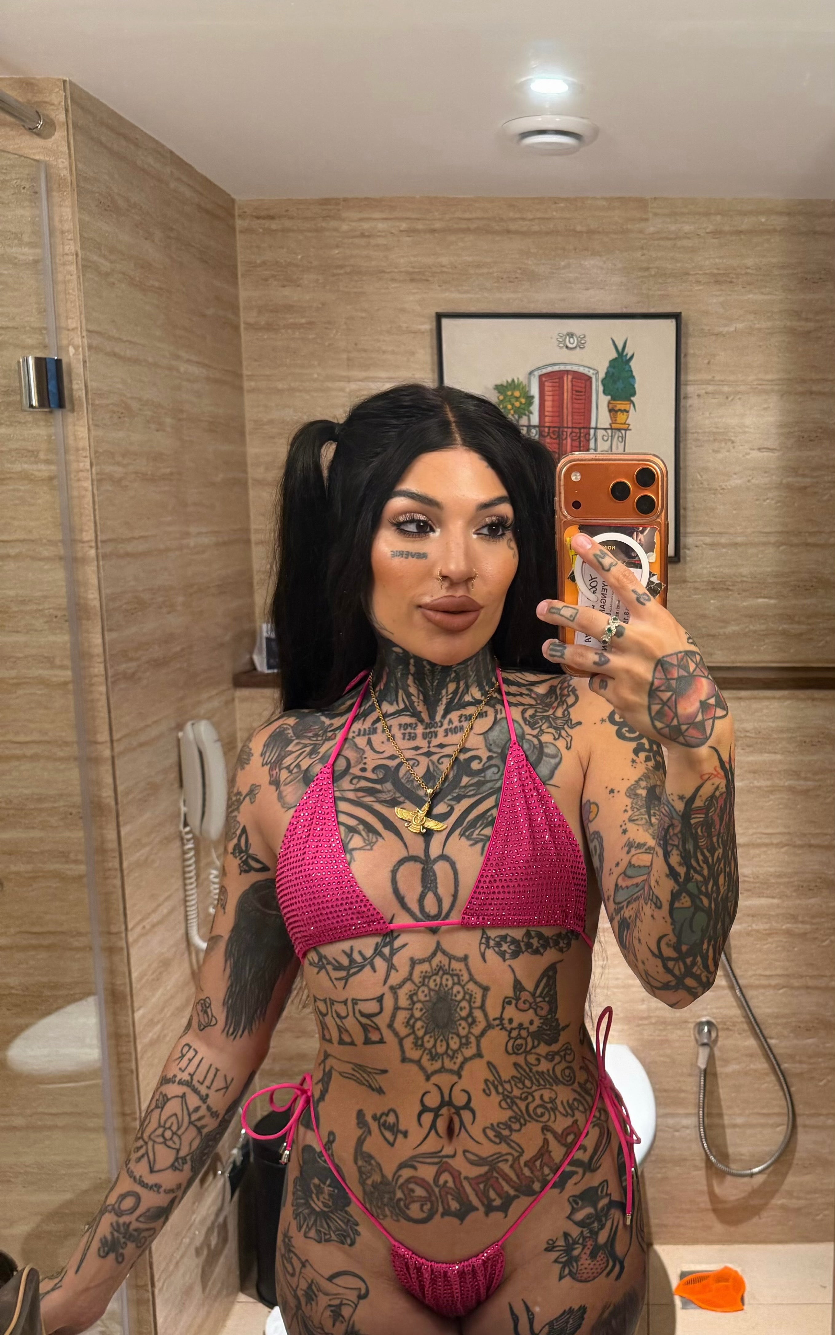 Hot pink razzle dazzle rhinestone bikini