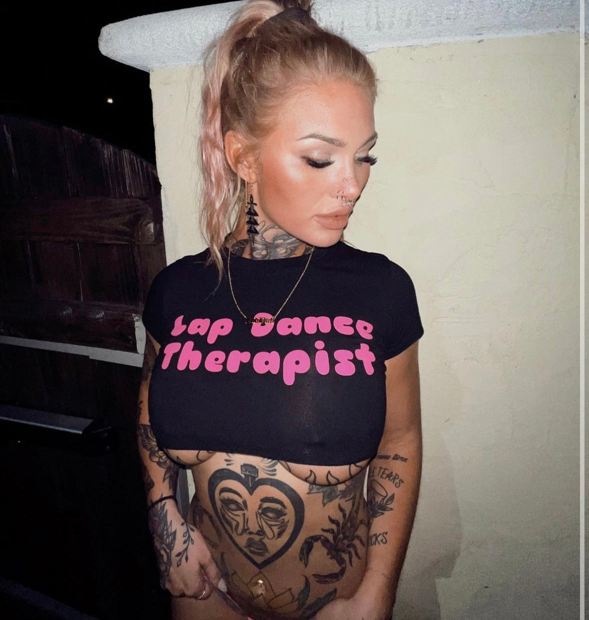 Lap dance therapist crop top