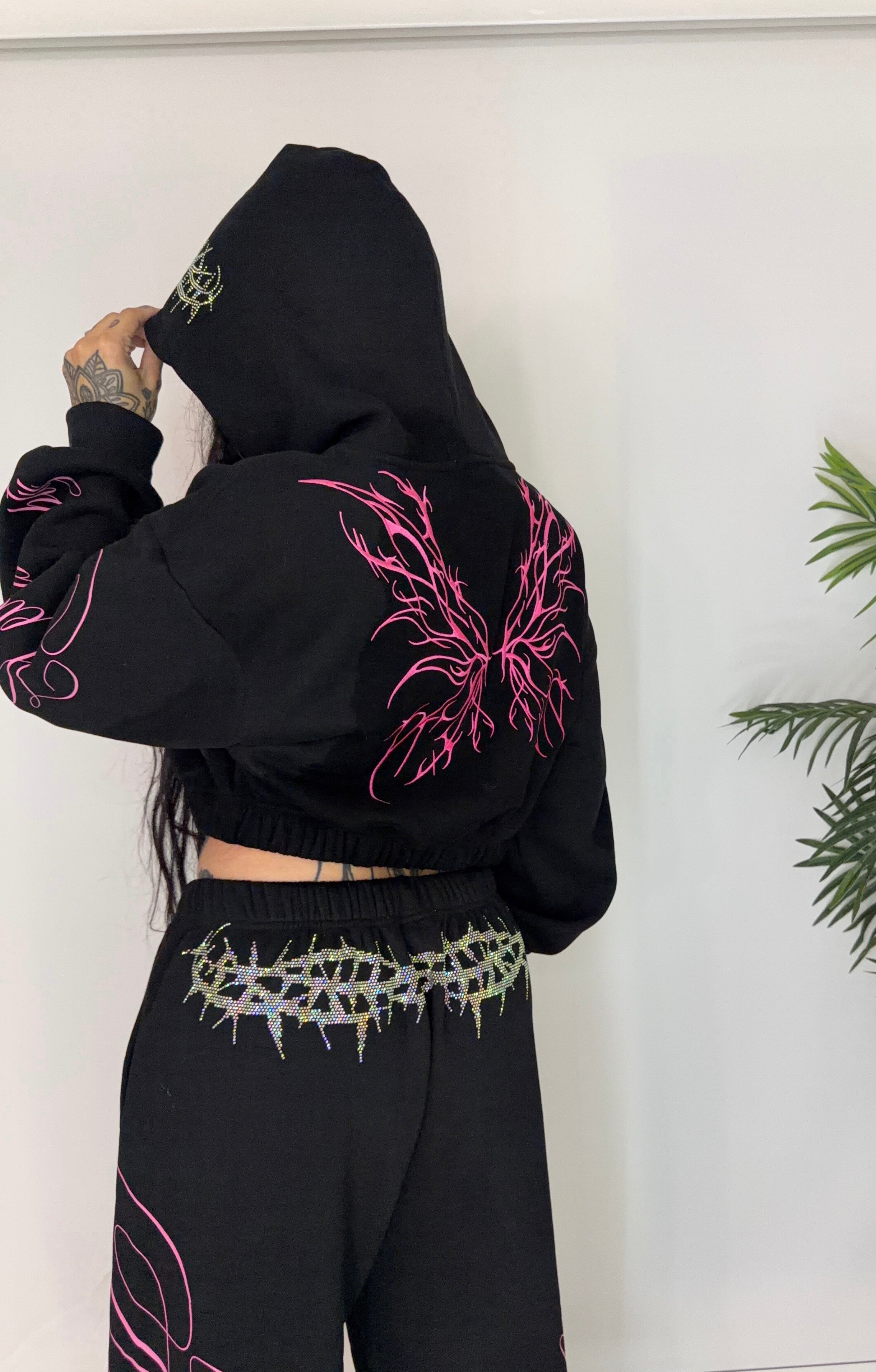 Angels are here crop hoodie