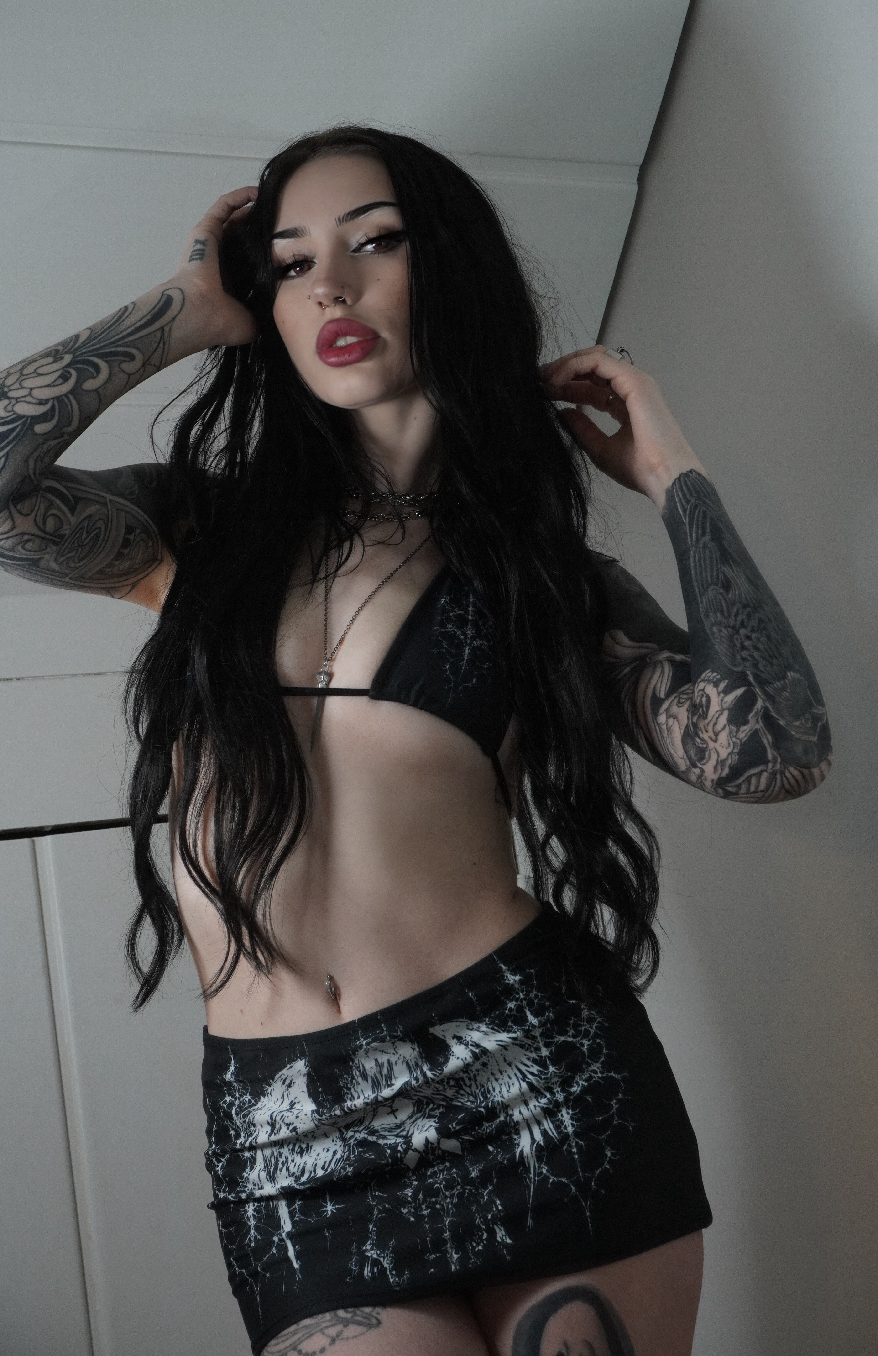 Cyber sigilism miniskirt set