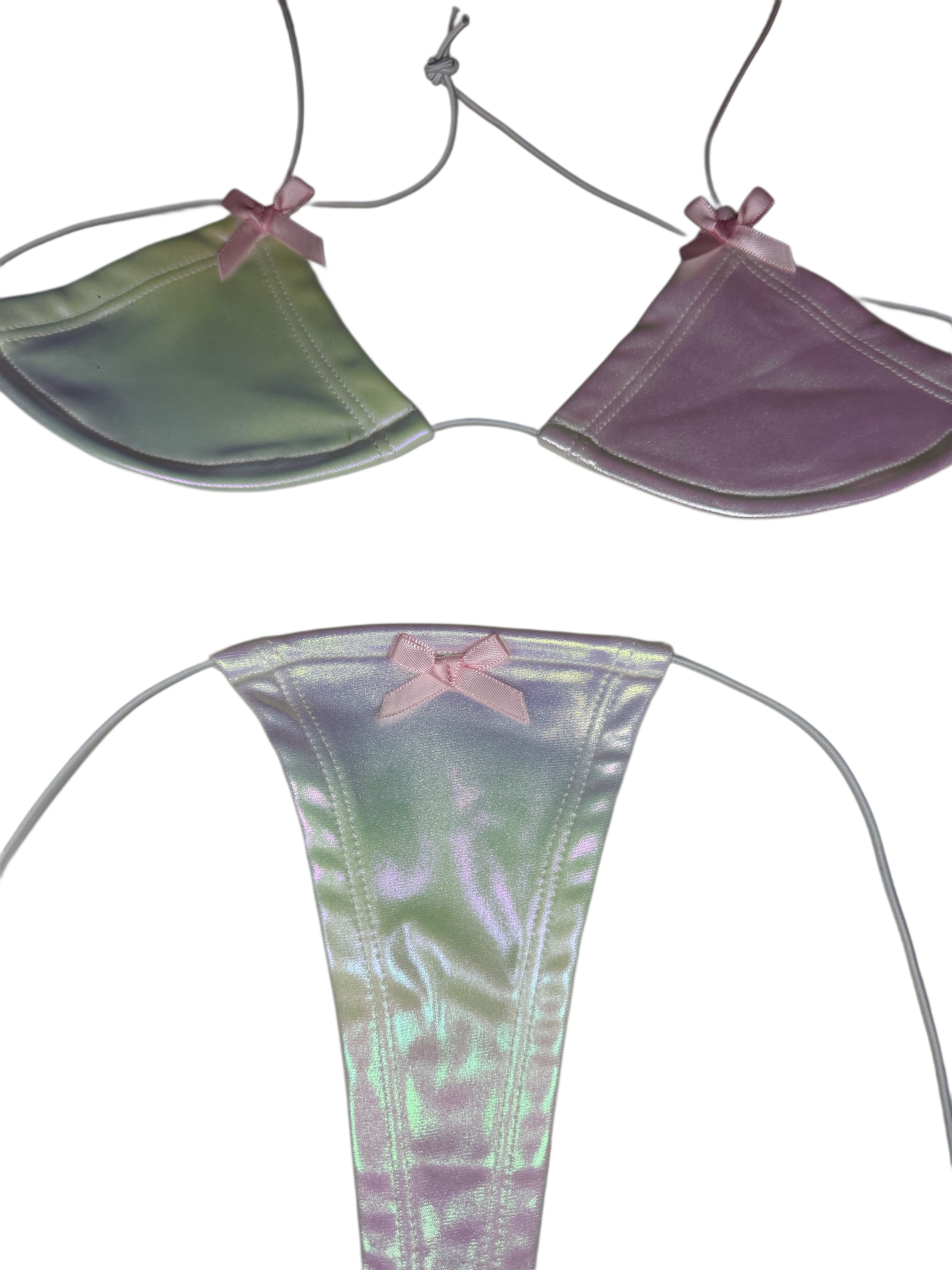 Hologram bow string microkinis