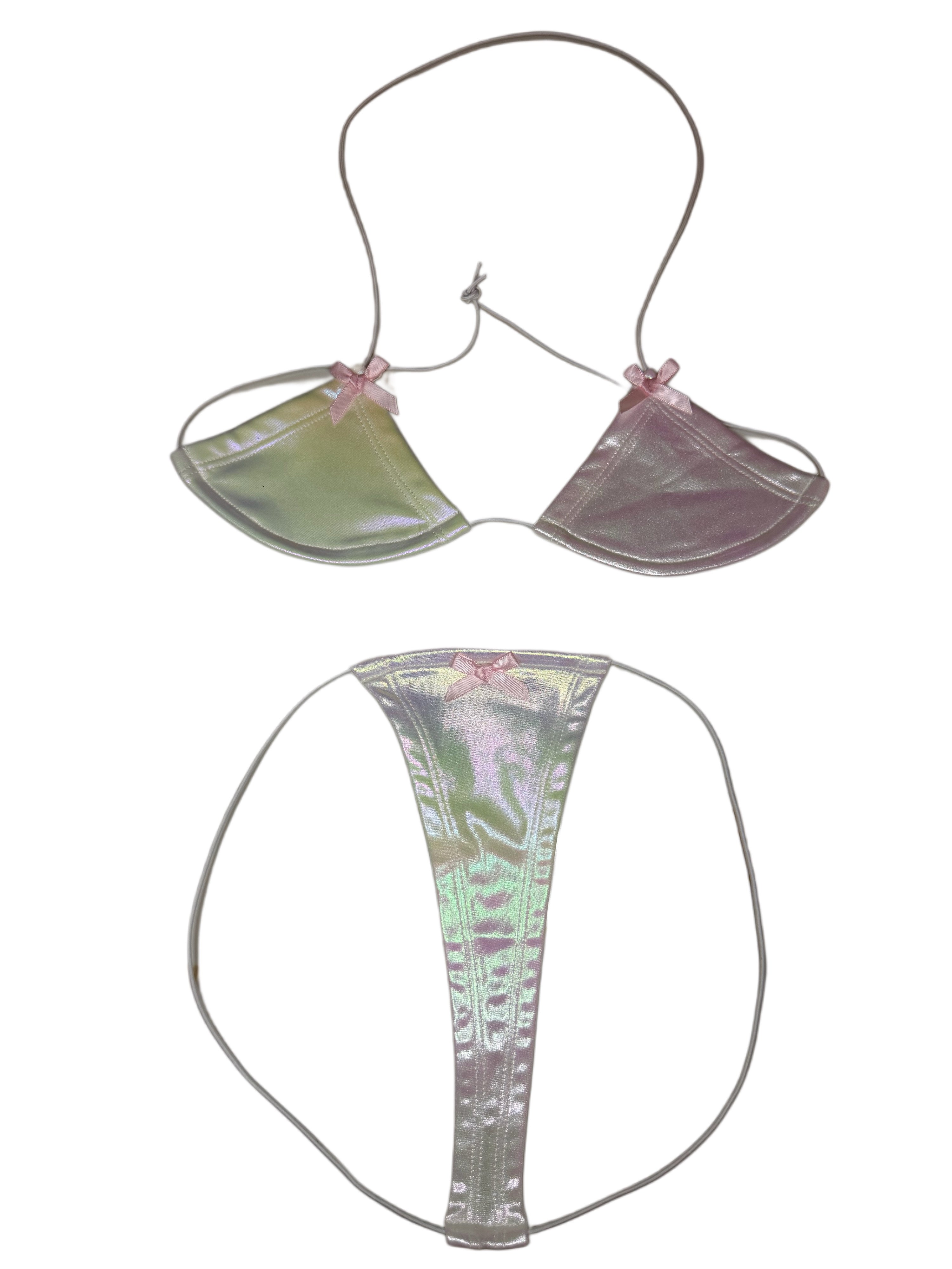 Hologram bow string microkinis