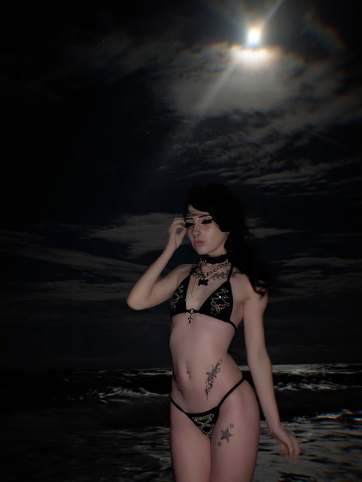 Rhinestone corset bikini