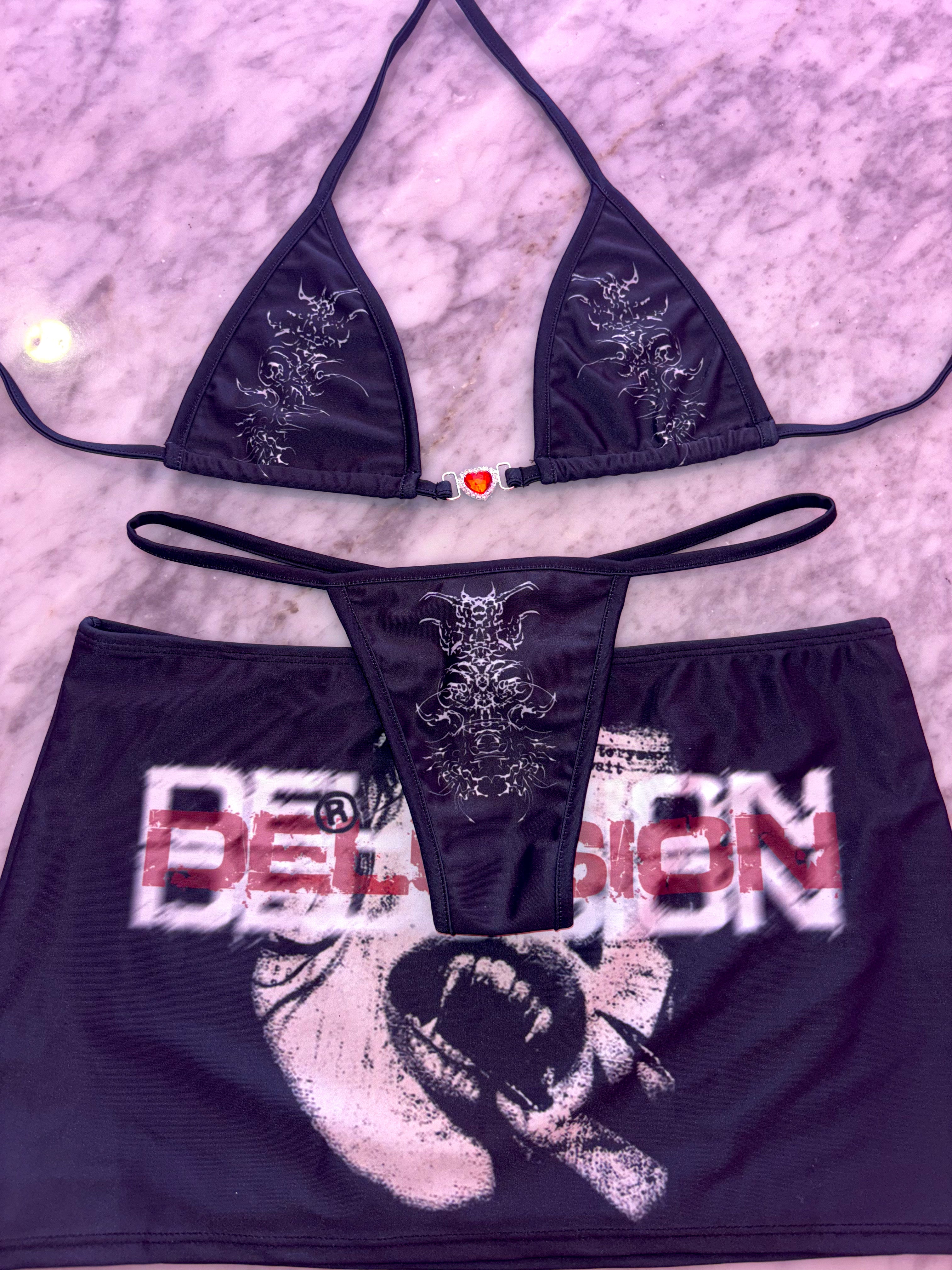 Delusion cyber sigilism miniskirt bikini set