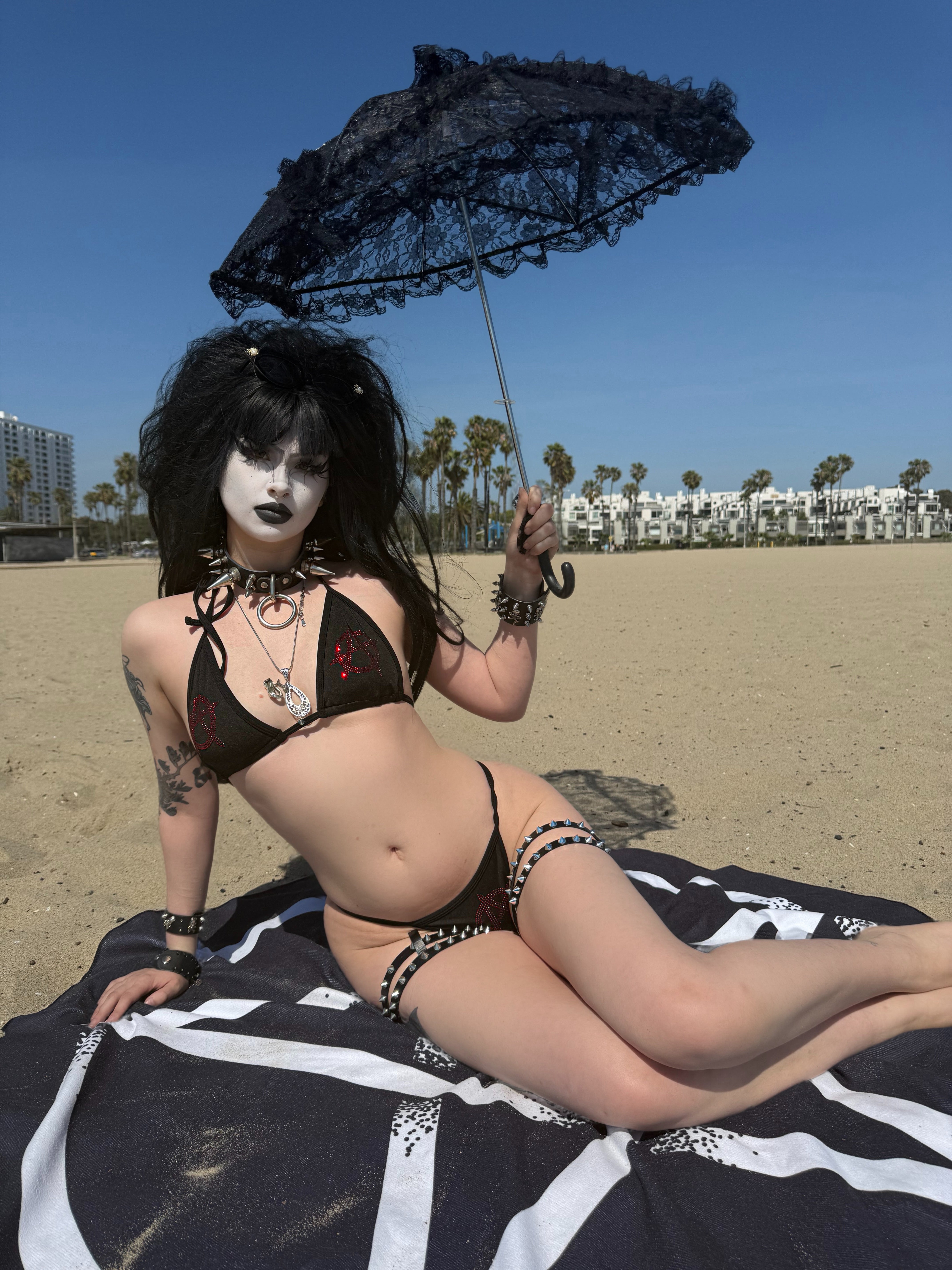 Anarchy rhinestone bikini