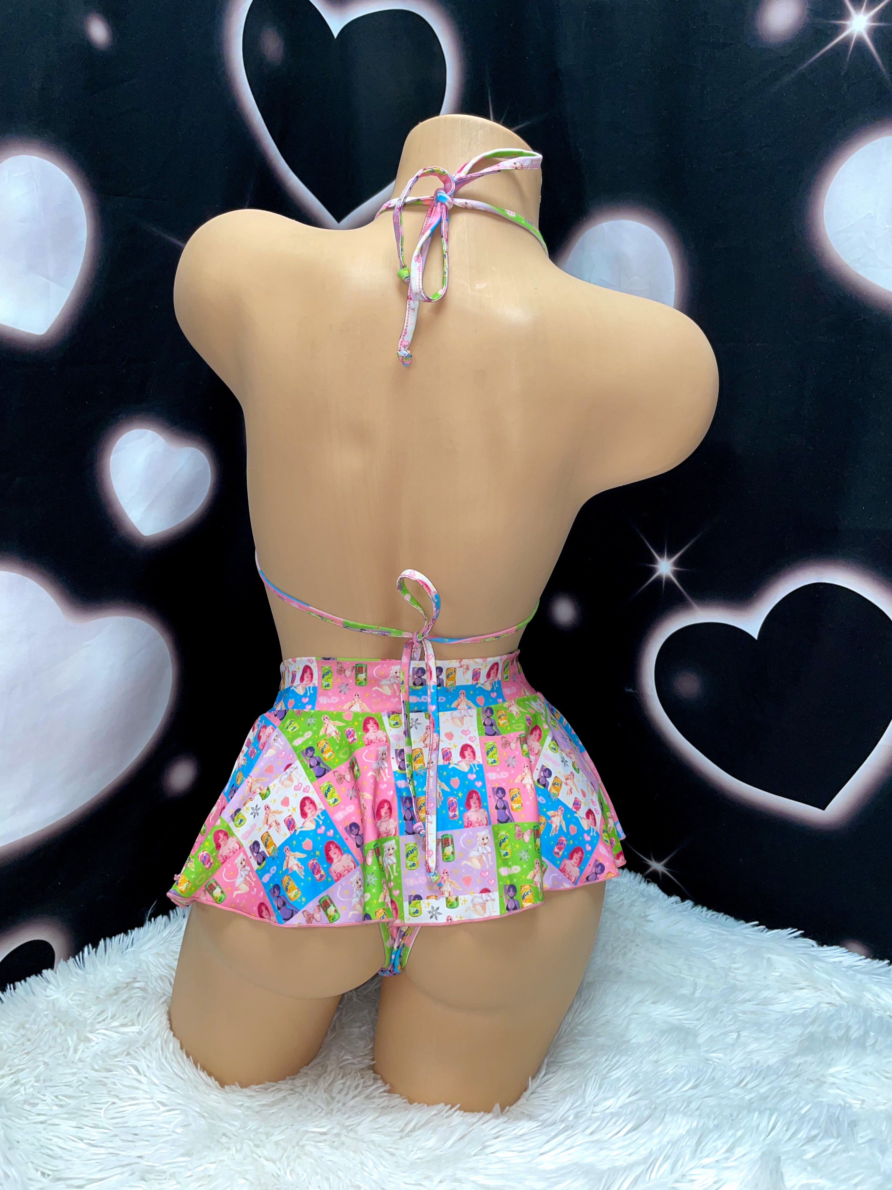 Sodapop sparkle skirt set - Bikinis, Monokinis, skirt sets, and apparel inspired by strippers - Bubblegum The Brand