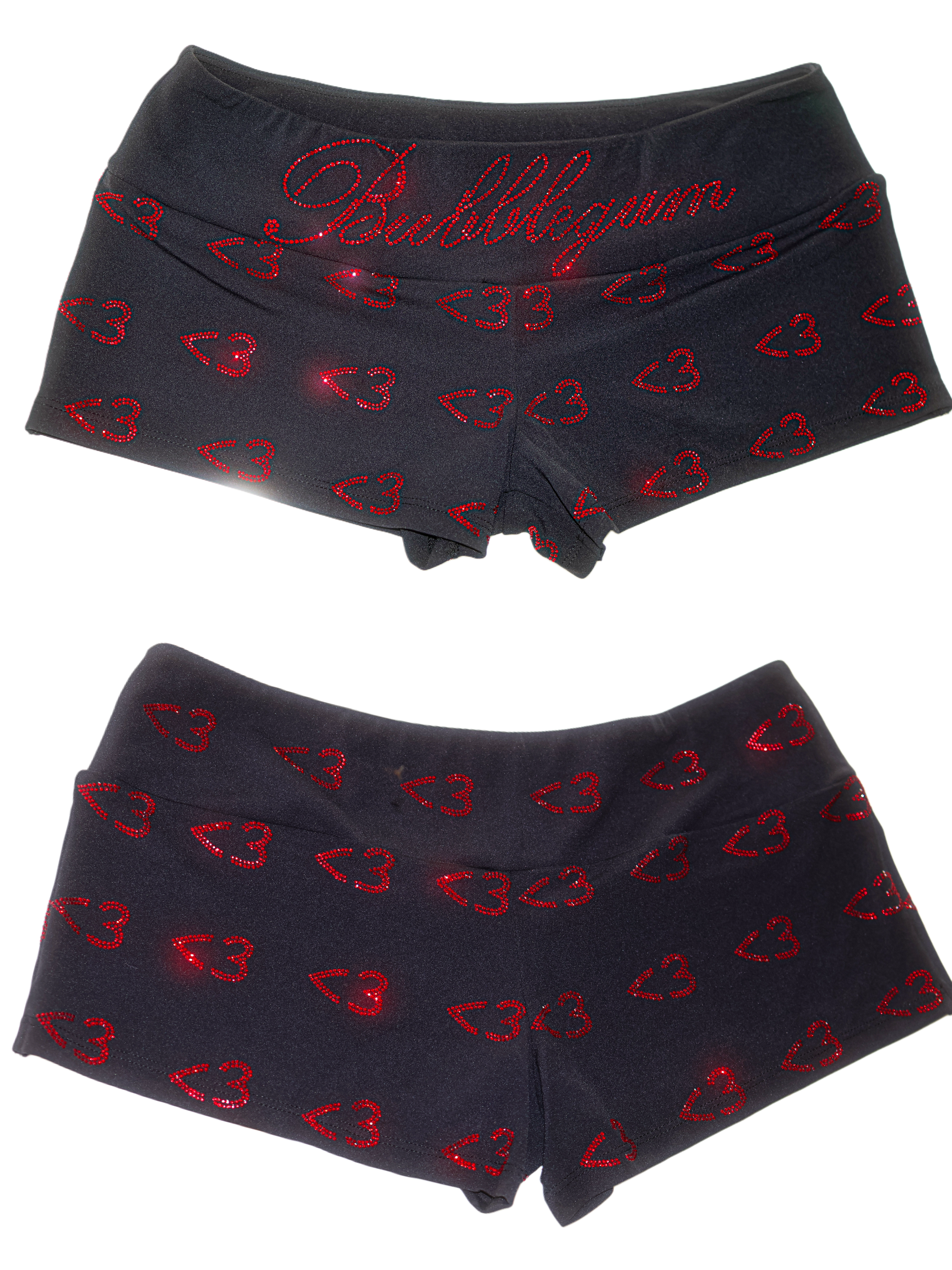 Unloved rhinestone micro shorts