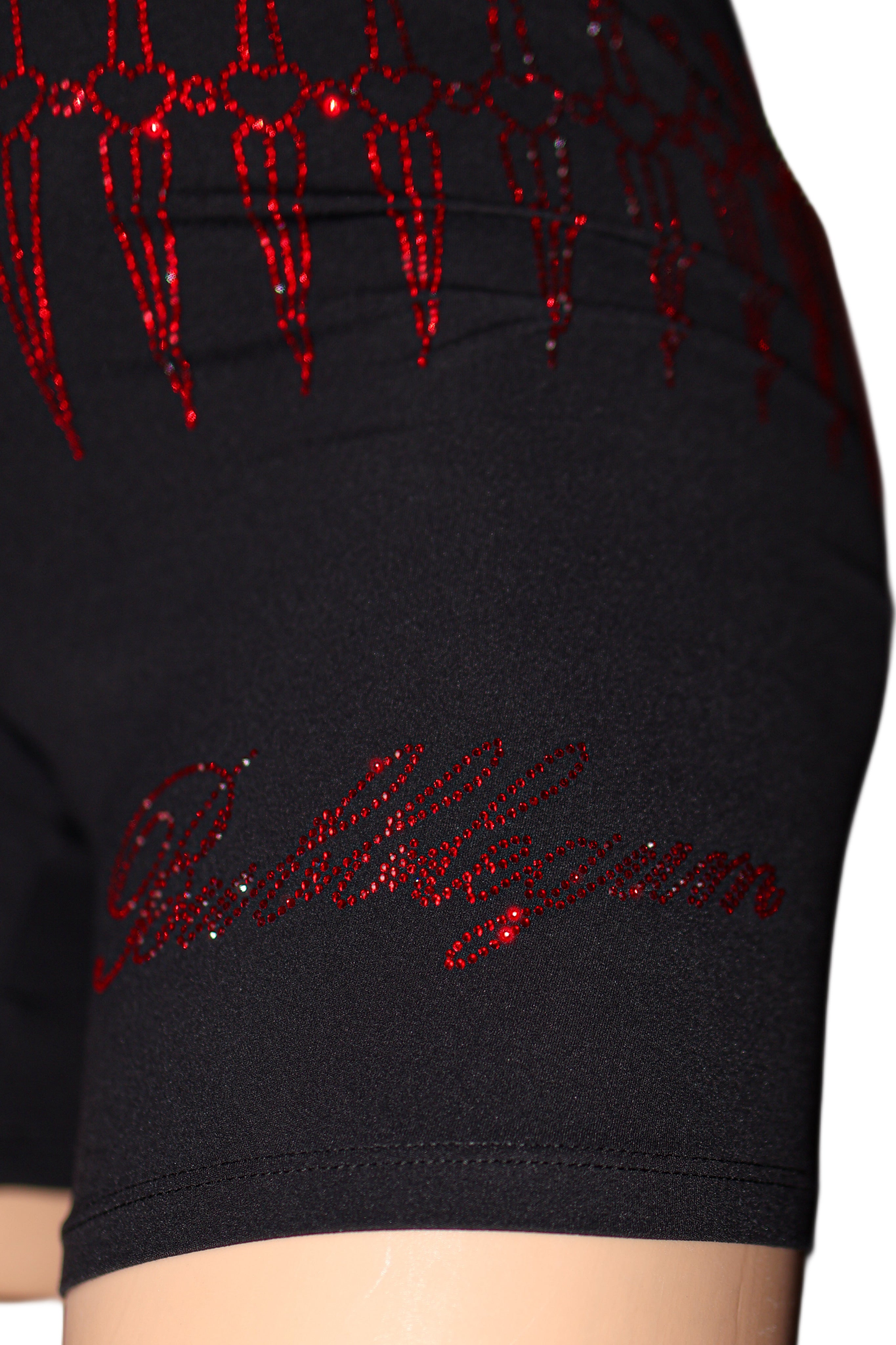 Fatal love dagger rhinestone biker shorts streetwear