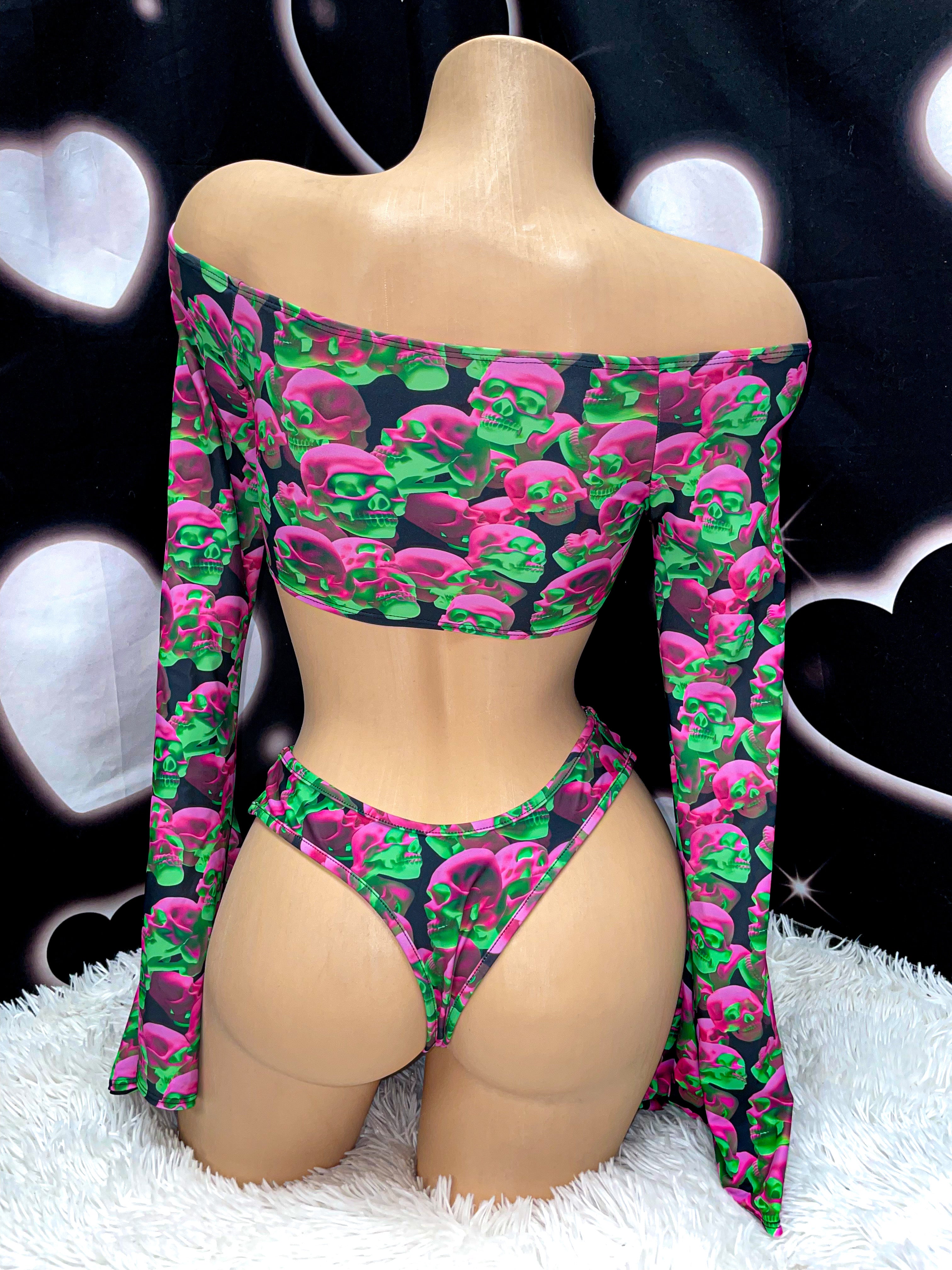 Virtual death bellsleeves bikini set