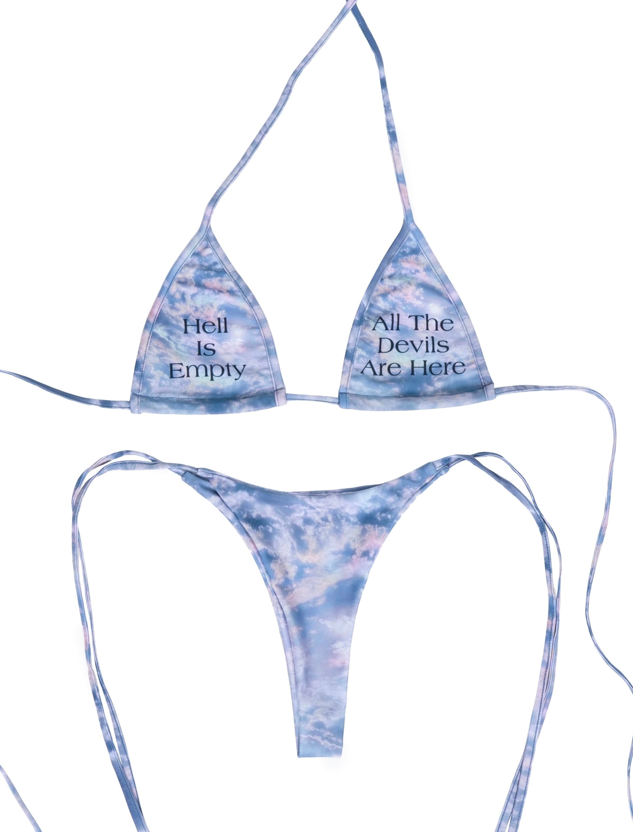 Hell Is Empty Bikini - Bold, edgy bikini with a striking 'Hell is Empty' design, available at Bubblegum The Brand