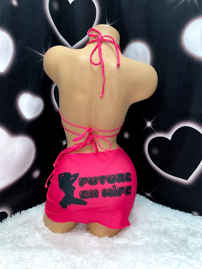 Future Ex Wife skirt set - Bikinis, Monokinis, skirt sets, and apparel inspired by strippers - Bubblegum The Brand