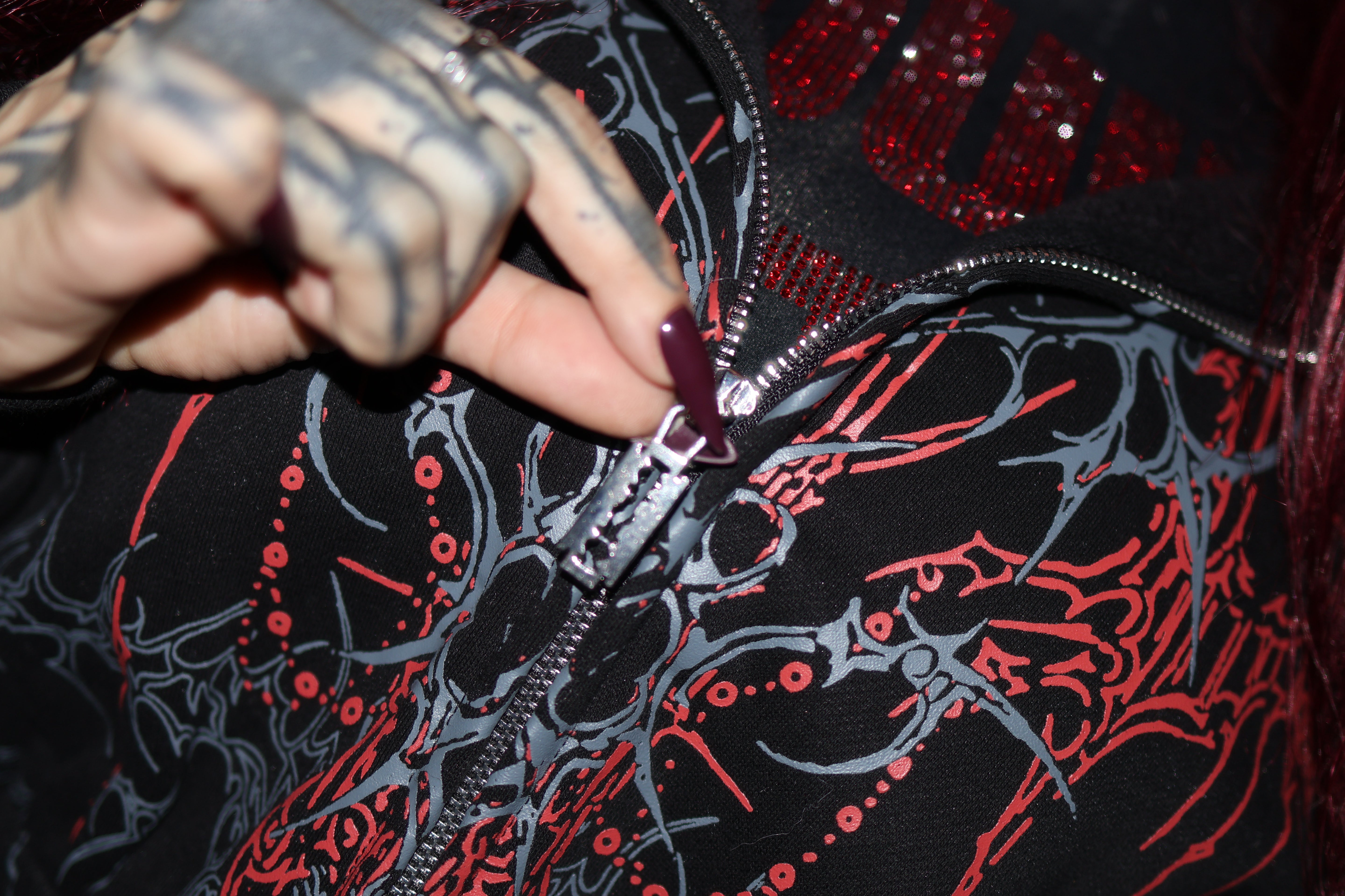 Dark sigilism crop hoodie