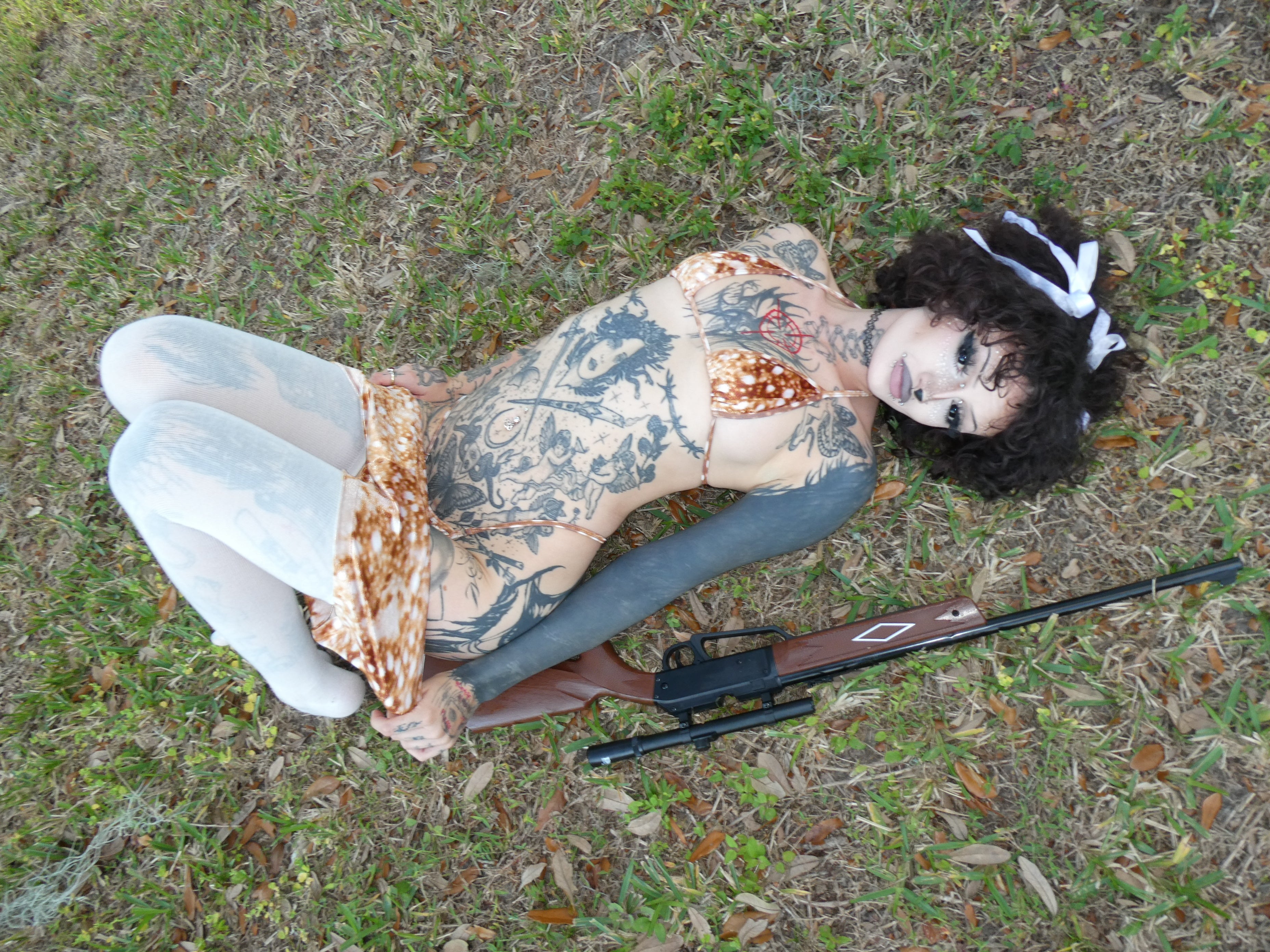 Bxmbi deer bikini velvet shorts set