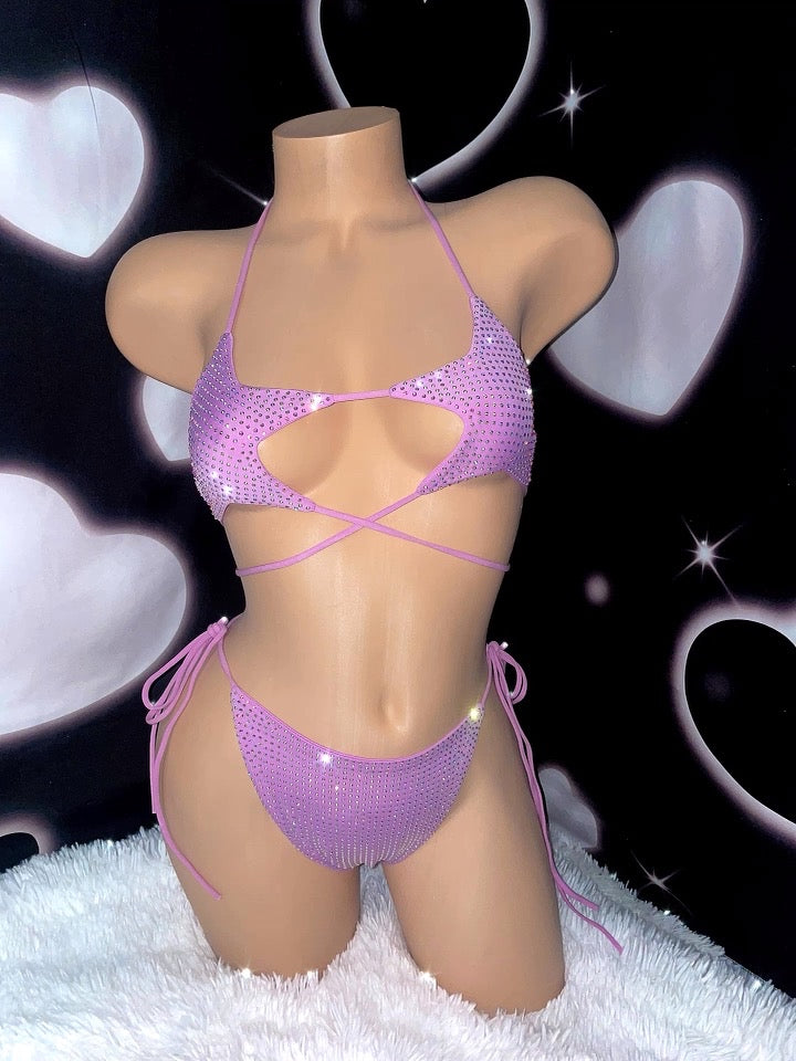 Iced out lavender star bikini