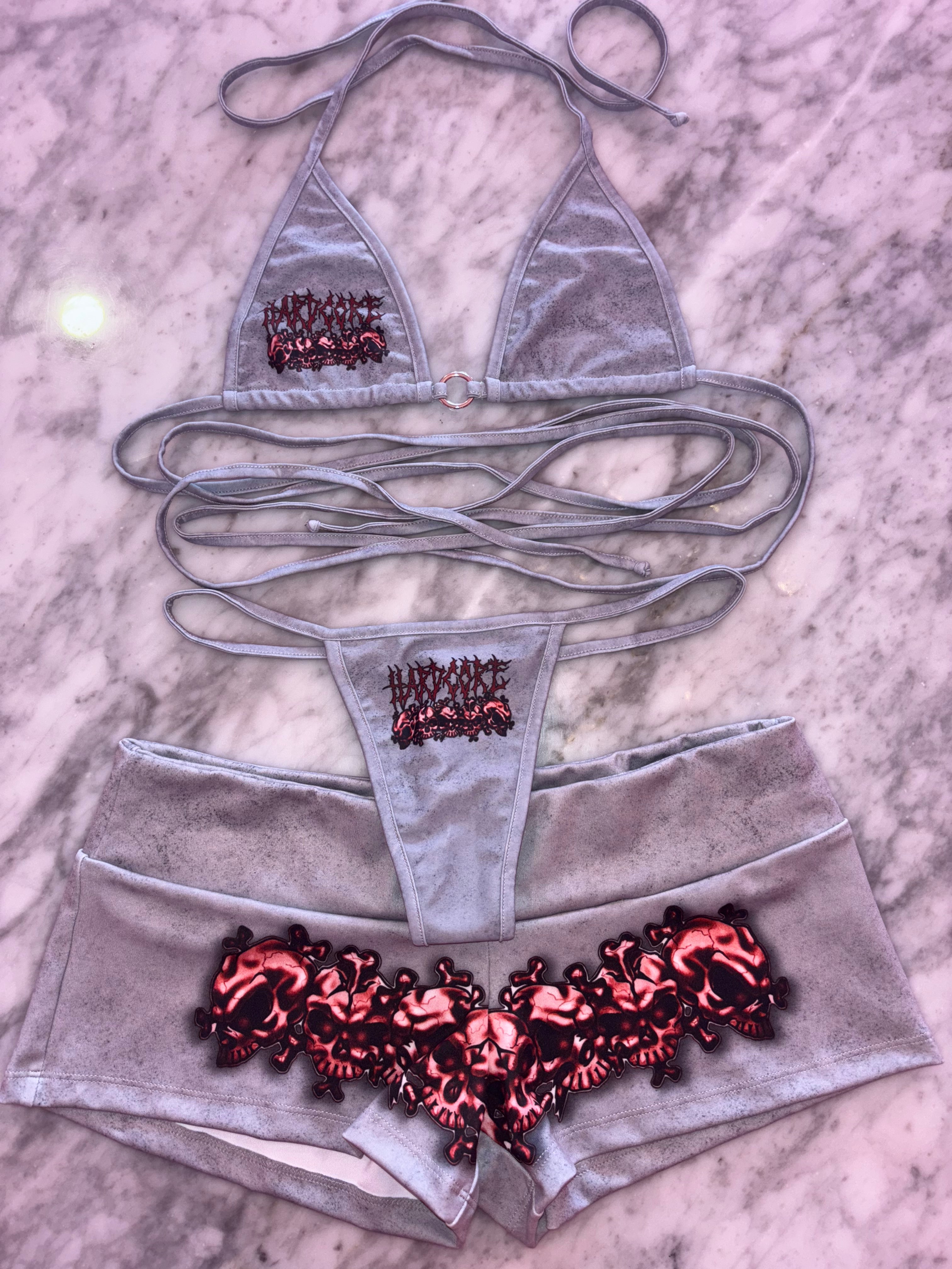 Hardcore bikini low rise shorts set