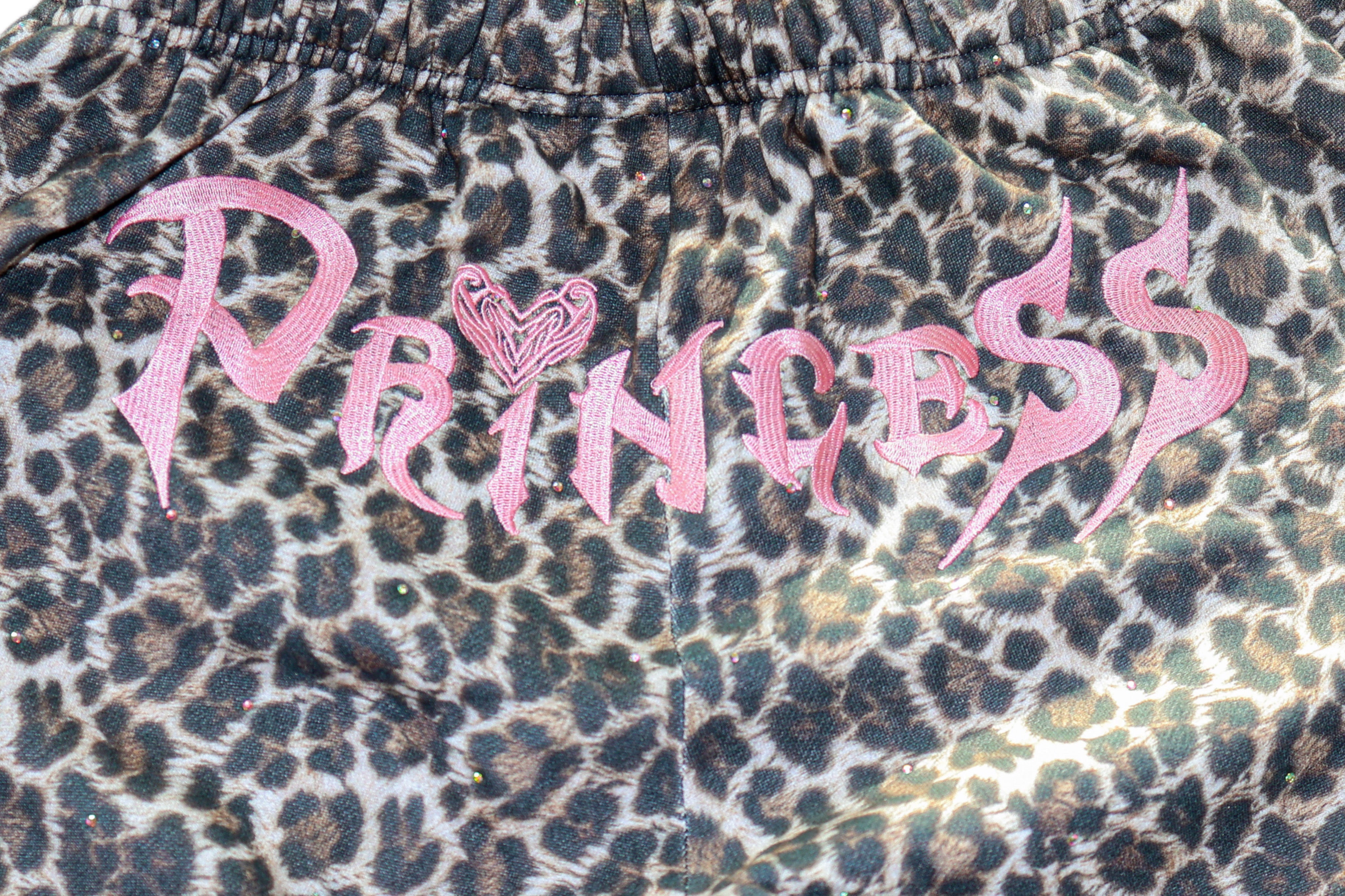 Leopard princess rhinestone sweatpants