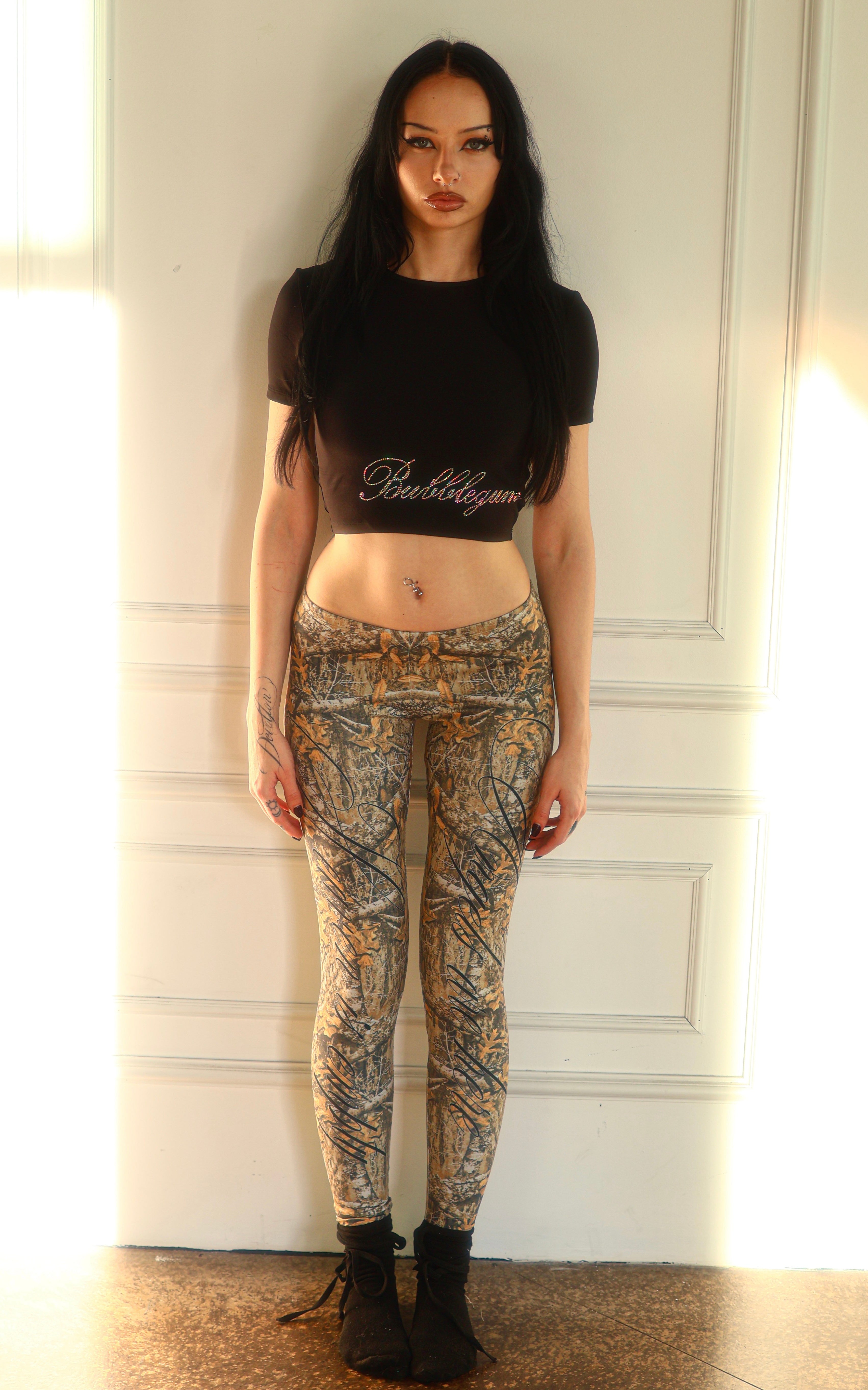 Angels are here camo low rise yoga leggings