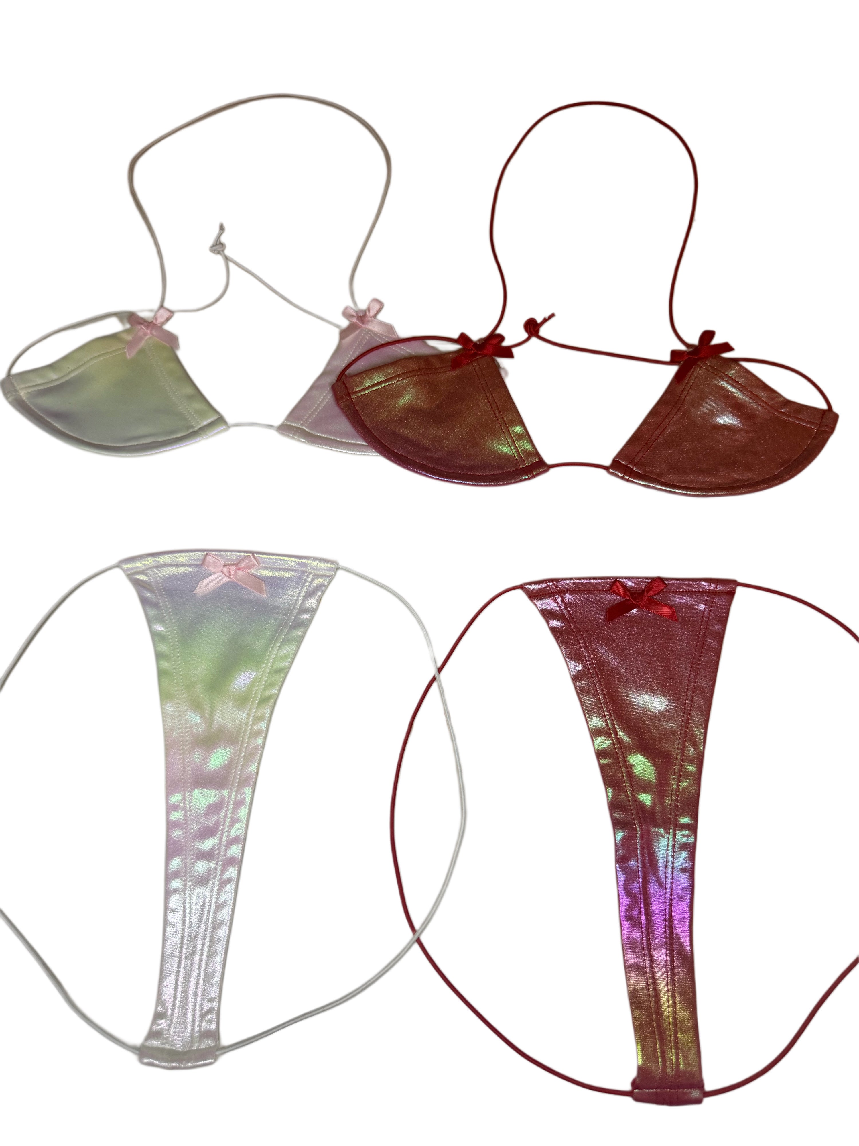 Hologram bow string microkinis